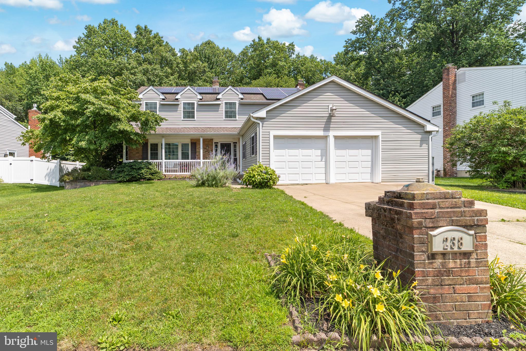 ***SUNDAY, MAY 17 OPEN HOUSE CANCELED ***Welcome to a rare opportunity in the highly sought-after Mill Run community of Mount Laurel-where space, privacy, and lifestyle come together beautifully!This expansive 5-bedroom, 2.5-bathroom colonial offers the perfect blend of classic charm and modern convenience, set on a premium lot backing directly to scenic Green Acres—ensuring peaceful, unobstructed views with no rear neighbors. Just steps away, Laurel Acres Park provides walking trails, open green space, and year-round recreation right at your fingertips.From the moment you arrive, you’ll notice the pride of ownership throughout. Freshly painted interiors and thoughtfully updated front landscaping create a warm and inviting first impression. Inside, the home offers generous living spaces designed for both everyday comfort and entertaining. The heart of the home is the spacious family room that sits right off the generously sized kitchen, featuring a wood-burning insert—perfect for gathering on chilly evenings and creating lasting memories.The spacious custom kitchen and adjoining living areas flow seamlessly, while the full basement offers endless possibilities for storage, a home gym, or future finishing. Upstairs, four well-sized bedrooms provide flexibility for growing households, home offices, or guest accommodations, while an extra fifth bedroom can be found on the main level. The primary suite serves as a private retreat, complete with its own en-suite bath.Step outside to your personal backyard oasis. The large, fenced patio area is ideal for hosting summer barbecues, relaxing poolside, or enjoying quiet evenings under the stars. The in-ground pool with slide adds the perfect touch for warm-weather enjoyment, making this home a true entertainer’s dream.Additional highlights include solar panels for enhanced energy efficiency and long-term savings, as well as a one-year home warranty for added peace of mind.Lovingly maintained and filled with years of cherished memories, this home is ready to welcome its next owner. Don’t miss your chance to own in one of Mount Laurel’s most desirable neighborhoods—where comfort, community, and convenience meet. Be sure and schedule your own private viewing of this fantastic home today!