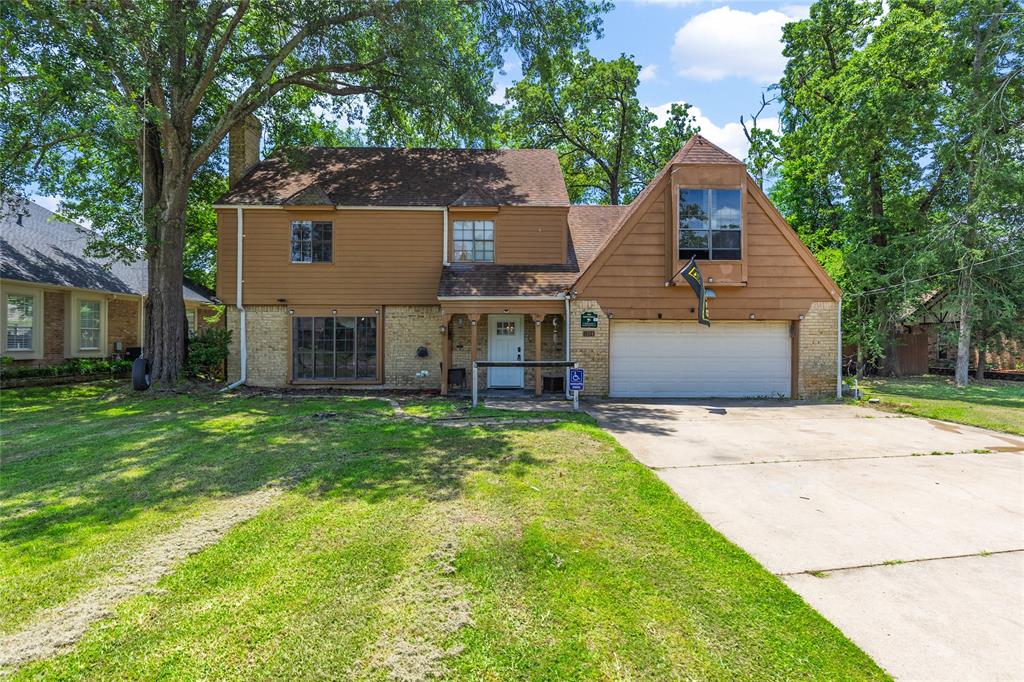 Looking for a spacious 5 bedroom, 3.5 bath home in an established neighborhood? Then come to Highland Hills subdivision where you'll find space for everyone with 3 living areas and a large, shady backyard. On the first floor, the foyer includes a walk-in closet and half-bath. To the left of the foyer is a formal living room (currently used as an office area) with a wood-burning fireplace and double doors. At the end of the foyer, a family room is located which also comes with a wood-burning fireplace and access to a bright sunroom. Bask in the views of a treed backyard from the many large windows of the vaulted sunroom that has a door to the back patio, and extra storage with a built-in bookcase. From the u-shaped kitchen, granite countertops, a tile backsplash, breakfast bar, stainless steel appliances, and pantry accentuate the space. The dining room can be accessed from the kitchen or front living room and also has doors to the back patio, perfect for grilling or sitting outside. Both the dining room or front living room can easily be used or converted into an office. Upstairs, you'll find all 5 generous-sized bedrooms and 3 full bathrooms. Pick between two primary ensuite rooms, one with vaulted ceilings and main primary bathroom having access to the washer and dryer. Keep your cars protected inside the 2-car garage with entry into the family room. Lots of character and charm give you a perfect canvas for adding your personal touch or updates!