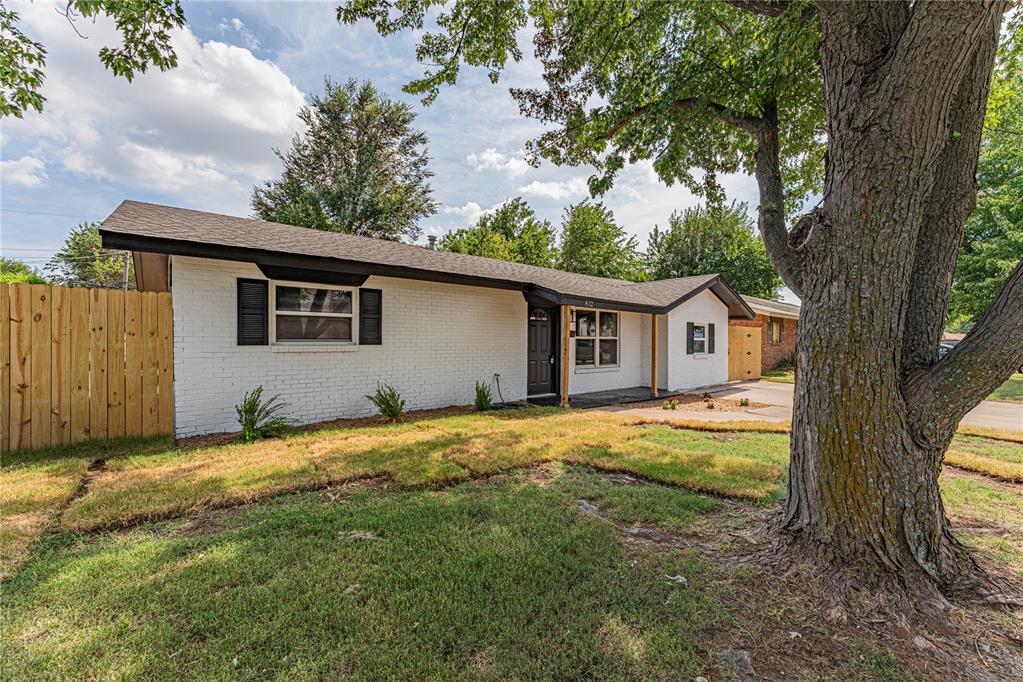 * Seller offers up to 1,000.00 in concessions. * *Cleveland County Bond Money for first time home buyers*

Fully Renovated.  Fully Yours.  Welcome Home to almost everything new except the feeling of home.  Both exterior and interior improvements include new fencing with sod. Exterior painting with shutters and new front door. Large backyard with beautiful mature tree.  An area that could be future ideal for a playground or maybe a seating area in the shade. 
Step inside to all new wood flooring that highlights both beauty and functionality. New paint throughout home.  The living area is nice size with built-in shelving and storage. This area has slight drop down to converted garage. There you enjoy a dining area, study (potential for a 3rd bedroom) and indoor laundry room with doors. 
Enjoy the newly done kitchen with all new appliances, granite counter tops and sink. Nice amount of storage with patio door going out to backyard. Enjoy the sleek modern lighting throughout-including recessed can lights and stylish ceiling fans in key spaces.  
Yes, a new bathroom facility as well with everything sparkling.  Master bedroom and second bedroom nice size for square footage with good closet space. 
Moore schools and close to highway. Quick access to shopping and restaurants. Ready for your buyer.