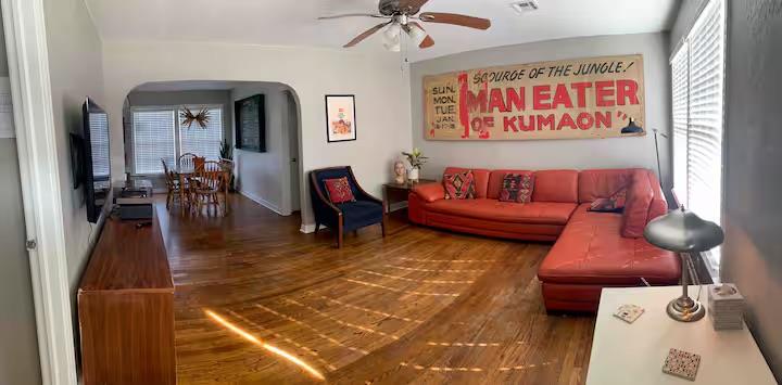 For Lease: Beautifully renovated 1950s/mid-century style home, completely furnished, including eclectic decor and lots of natural light.  Excellent location within one mile of the OU Campus & downtown Norman, and all the restaurants, shopping & entertainment of Campus Corner!  Plenty of parking for 3 tenants. Tenants pay all utilities, landlord keeps up the yard.  No smoking.  Small pets allowed.  Available beginning December 1st.  One month rent deposit required. Landlord/Owner is a REALTOR® here in Norman. To avoid any potential scams, be sure to meet your representative on site and tour the property.