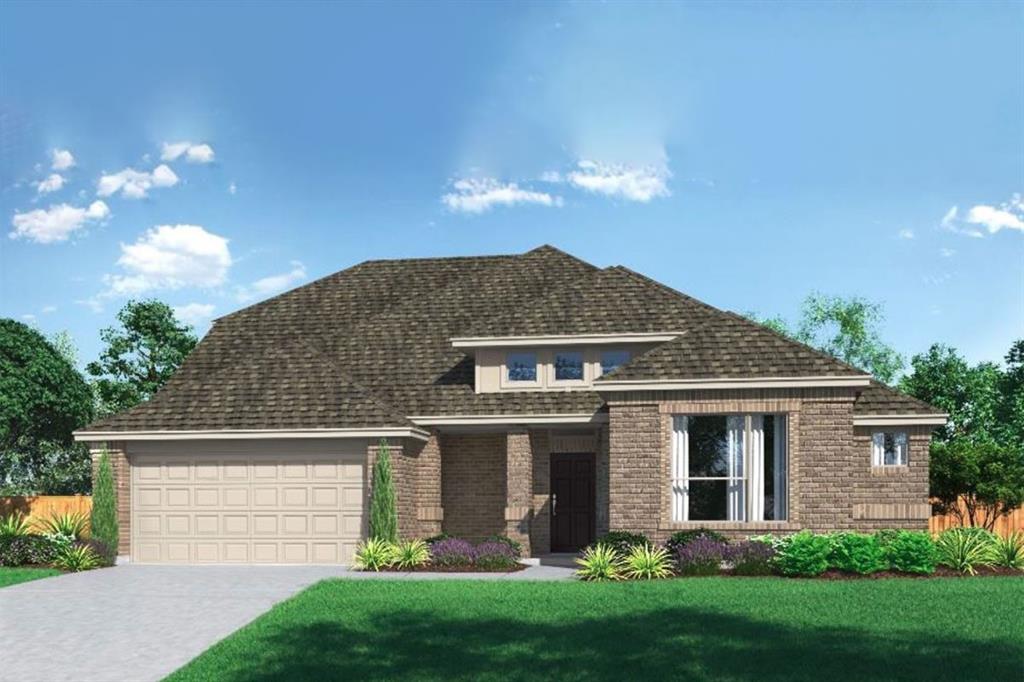 MLS# 21265722 - Built by Pacesetter Homes - Aug 2026 completion! ~ 700 Brazos Drive features the Fairview II floor plan, offering a spacious two-story layout with 4 bedrooms and 3 bathrooms. The family room is enhanced by transom windows, a 12-foot ceiling, LED disk lighting, and is pre-wired for a mounted TV, creating a bright and functional gathering space. The kitchen includes 36 cabinets, granite countertops, stainless steel appliances, pendant lighting over the island, and a pop-up outlet for added convenience. A game room and media room provide dedicated spaces for entertainment and relaxation. LED disk lighting continues in the game room, adding a modern touch throughout the home. Outdoor living is made easy with an extended covered patio and full gutters surrounding the entire house, completing this thoughtfully designed home.Your Pacesetter Home comes equipped with a suite of smart features designed to enhance everyday living.-Ring Video Doorbell-Honeywell Smart T6 Thermostat for energy savings-WiFi-enabled Garage Door-Rainbird Wifi-capable Sprinkler System