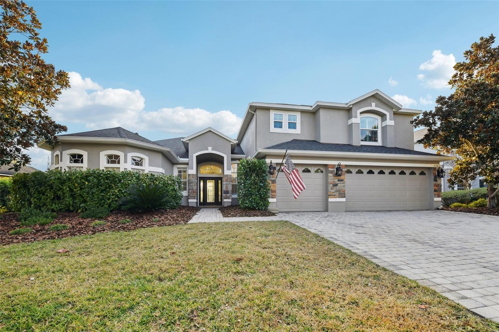 Under contract-accepting backup offers. Built by Engle Homes in 2007, this beautiful home, located in the highly desirable Live Oak subdivision of Oviedo, is the floorplan you've been waiting for coupled with the upgrades your heart desires!  Boasting over 3,200 sq feet with 4 bedrooms & 3 full bathrooms, plus a dedicated office room, all conveniently situated downstairs and an enormous 500 sq ft bonus room privately tucked upstairs.  The kitchen is truly the heart of the home and a chef's dream!  It just underwent an extensive remodel (2025/2026) which included the installation of new cabinets & hardware, quartz countertops, a tile backsplash, new KitchenAid stove/microwave combo, new Bosch dishwasher, new undermount sink, as well as a newer Bosch refrigerator.  Hosting is a breeze as guests can sit around a dinette table in the kitchen nook or grab a bar seat at the kitchen island, all of which opens up to the family room.  For more elegant gatherings, memories can be made around your dining room set in the formal dining room & guests can retire into the living room for some quiet.  You don't have to fret about different flooring types that are mismatched about this property, as all new porcelain tile plank flooring was just installed throughout the entire downstairs of the home (2025/2026). And the interior was freshly painted (2025).  The primary suite is big enough for a seating area & boasts trey ceilings, a bay window & his & her closets.  The master bathroom has dual vanities, a deep soaking tub & a walk in shower.  The master has direct access to the office/flex room. Split on the opposite side of the home, you will find the additional 3 bedrooms.  Bedrooms 2 & 3 share a bathroom & the 4th bedroom has access to its own full bathroom, offering privacy ideal for guests or the in-laws.  Upstairs is the enormous bonus room with 2 closets.  It could function as a 5th bedroom, home gym, or playroom, truly the possibilities are endless. Crown molding & plantation shutters enhance this home and add a touch of sophistication.  But let's not forget about the beautiful backyard, which is fully fenced and hedged in with privacy viburnum.  There is a back & side yard, offering plenty of space to play or room to add a pool, if desired.  This home also boasts a 3 car garage!  Both AC units are 2018, roof is 2015 & several windows were replaced in 2022.  Live Oak Reserve offers an array of amenities, including a community pool with slide & splash pad, clubhouse, gym, playgrounds, basketball, sand volleyball, tennis, and pickleball courts, as well as baseball and soccer fields!  Zoned Partin Elementary, Chiles Middle School & Hagerty High, the location is ideal.  Don't delay, schedule your private showing today!