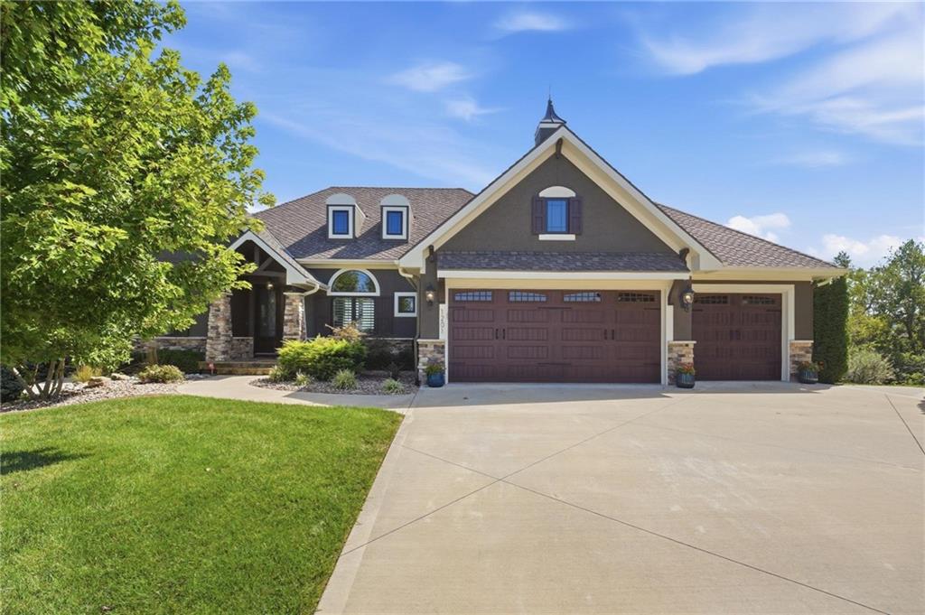 1st opportunity for this fully custom JFE home. Incredible lot is over ½ acre overlooks pond, holes 9 & 18, trees provide rare privacy. Owner worked with builder to expand this fabulous plan & every possible upgrade. Large covered front porch leads to 8’ dbl doors opening to stunning living space. 8’ solid core doors through entire main level! Floor to ceiling windows offer sweeping views of golf course. Great rm custom beamed ceiling, stone fp, solid walnut built-ins. Kitchen is a dream w/ walnut cabinets, hidden walk-in pantry, 5x8 center island w/bar seating, top of the line appliances, custom vented hood over gas cooktop, 15’ vaulted ceiling. Dining area is spacious, tons of natural light, 8’ double slider out to screened in deck (16x15). PVC composite deck, herringbone pattern floor, gas fireplace with stone & rustic stone mantle, 15’ cedar ceiling w/ceiling fan & walkway to primary suite. Primary suite is definition of retreat, bow window with stunning views, custom beamed ceiling, luxury bath has heated floors, the tub is heavenly, a fully tiled shower w/niches, wall & rain showerheads & granite bench, fabulous closet w/builtin dresser & hamper storage! 2nd bedroom with private access to full bath on opposite side of home. Custom trim throughout home, includes wainscoting, exceptional ceilings, window & door trim/crown, crown molding. Lower level offers 10’ finished ceilings! Family room with theater style built-in, 3rd stone fireplace with Brentwood stone hearth. Wet bar has dishwasher, microwave, full size fridge & 2nd hidden pantry! Fully suspended garage in LL has egress window. 4th garage (25’deep x 13’ wide, 9’ceiling) has 5’ wide golf cart drive, 7x8 overhead door, epoxy floor, custom built-ins & auxiliary heat (great for future golf simulator) Wide, level driveway leads to expanded 3 car garage is 25’ deep, epoxy floor, custom built ins, mini split hvac (18’ dbl door, 9’ single door, all 8’ tall) NEW 50 yr Presidential shingle roof, NEW exterior paint