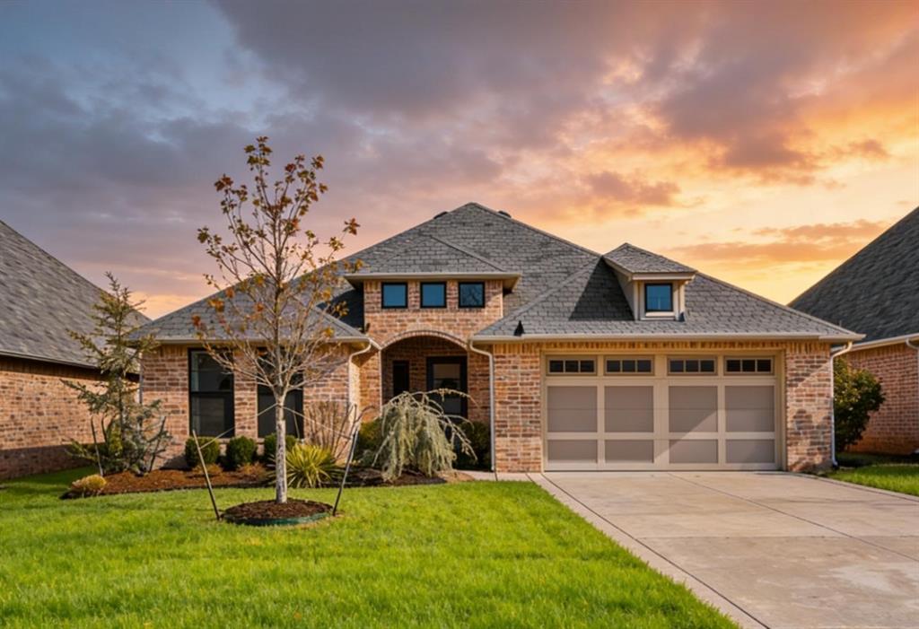 Super cute, move-in ready home with a rare pond view and an oversized covered back patio built for entertaining. Enjoy approximately 400 sq ft of outdoor living with a power screen, perfect for grilling and relaxing while overlooking the water. Inside, the two front bedrooms are generously sized and share a hall bath. The main living, dining, and kitchen flow in an open-concept layout with great built-ins, thoughtful design, and cathedral ceilings with a large beam. The living room features gas logs, extensive bookcase storage, ceiling speakers, and power shades in both the living and primary suite.The chefs kitchen is equipped with a farmhouse sink, double Frigidaire ovens, Frigidaire microwave and dishwasher, and a large Thor 6-burner cooktop. The primary suite offers peaceful water views, and the spa-style bath includes a beautiful walk-in shower and a free-standing tub.This home also includes a tankless hot water heater, added plugs throughout, a Nest doorbell with additional camera, and impressive garage upgrades. The approximately 900 sq ft 3-car garage features raised ceilings, Gladiator shelving and hooks, an EV charger, a mini-split plus additional heater, and space that can accommodate up to 4 vehicles with a 4-post lift.Twin Bridges Village delivers modern luxury living on a more manageable scale with gated, low-maintenance living that includes lawn care and irrigation, plus an exclusive clubhouse and pool.