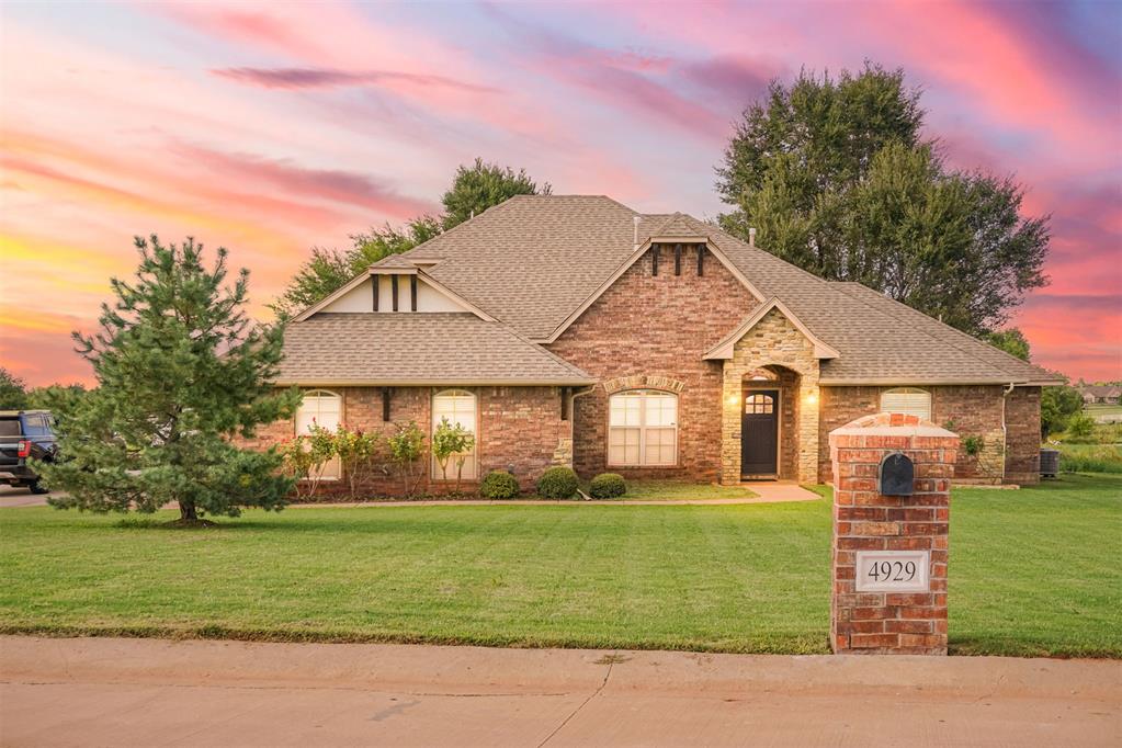 Exceptional Opportunity in Ranchero Lake Estates located in North Edmond! Discover luxury living on a 3/4-acre homesite in the highly sought-after Deer Creek School District. This beautifully kept 4-bedroom, 3-bathroom home with dedicated study showcases an open-concept living, kitchen, and dining area. The gourmet kitchen features rich stained wood cabinetry, granite countertops, and a chef’s pantry, creating an ideal space for both everyday living and entertaining. The living area has a cozy gas fireplace, perfect for gathering with family and friends. Additionally, the home offers an upstairs bedroom that provides extra privacy and flexibility for guests, a home office, or recreational space. Step outside and enjoy a covered patio that’s perfect for outdoor dining, relaxation, and entertaining. Schedule a showing today!