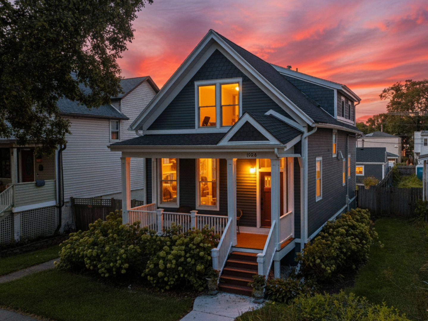 STUNNING VICTORIAN WITH STYLE, SPACE AND PRIME LOCATION _READY FOR YOU TO MOVE IN! Updates include: A stunning kitchen remodel (2023), freshly painted interior in Sherwin Williams Calm palette, new 3/4 inch prefinished solid wood oak flooring throughout (2021), new SPACEPAK A/C (2021), new boiler (2018), new hot water storage tank (2019), sump pump (2018), new Hardie Plank Siding, windows, and doors (2016), and new roof (2015). This gorgeous 2-story Victorian blends timeless charm, thoughtful modern updates, and designer finishes.  A welcoming front porch sets the scene and leads inside to a spacious foyer with custom built-in coat organizer - the perfect mix of function and character to keep everyday essentials tucked neatly away.  The living room makes a statement with a stylish gas fireplace flanked by built-in bookshelves that bring both warmth and personality to the space. This inviting room is equally suited for cozy night in or lively gatherings with friends.  From there, the home flows into the dining room, where large windows fill the space in natural light and frame the perfect backdrop for memorable meals.  A custom serving bar adds a dash of charm and functionality, creating an effortless transition between casual weeknight dinners and holiday hosting.  The farmhouse-chic kitchen is a true showstopper, designed with both beauty and practicality in mind.  Crisp quartz counters, a classic subway tile backsplash, elegant cabinets with island with breakfast bar seating and a cozy breakfast nook make the space both social and functional.  Exterior access to the backyard makes indoor-to-outdoor entertaining seamless-ideal for summer BBQs out on the deck or patio.  Back inside, the main level full bath impresses, featuring a sleek subway tile shower equipped with a handheld spray and multiple body sprayers - designed to refresh and recharge.  Upstairs, the primary bedroom offers a quiet escape with dual walk-in closets that make staying organized a breeze.  Two additional bedrooms provide flexibility for family, guests, or office space -each offering ample closet storage.  A second full bath with a convenient laundry closet (a true time-saver!) completes this level.  A full unfinished basement with exterior access is a blank canvas, ready to transform into a rec room, workout studio, or workshop - while still providing plenty of storage space.  A 3-car detached garage with 60 - amp service and alley access rounds out this incredible home.  Situated on an urban lot just 3 blocks from a new school and minutes to downtown, train, Northwestern University and Lake Michigan, this location checks all the boxes.