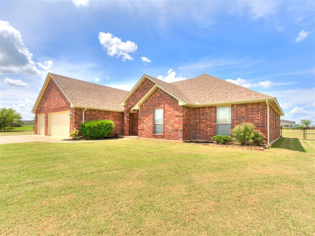 Incredible value for this beautiful home within the highly sought-after Deer Creek School District!This spacious 4-bedroom, 2.5-bath home offers a well-designed one-level layout that blends comfort, privacy, and functionality. The interior and exterior have been freshly painted, giving the home a clean, updated feel from the moment you arrive.Step inside to a large, open living room with a beautiful fireplace that flows seamlessly into the dining area and modern kitchen. The dining room overlooks the backyard, bringing in great natural light, while the kitchen features updated finishes, ample counter space, and a large pantry.The primary suite is tucked away on its own side of the home for added privacy and includes a spacious bedroom, a well-appointed ensuite bathroom, and a large closet that conveniently connects to the laundry room. Just off the hall leading to the garage, you’ll also find a handy powder bath—perfect for guests.On the opposite side of the home, the secondary bedrooms share a full hall bathroom. One of the bedrooms offers flexibility and can easily serve as a home office or study, making it ideal for today’s lifestyle.With no HOA, well water, and septic, a freshly painted interior and exterior, and over an acre of land, this property offers the freedom of country living with all the conveniences of Edmond nearby. Plus, with easy access to Highway 74, commuting and errands are a breeze.