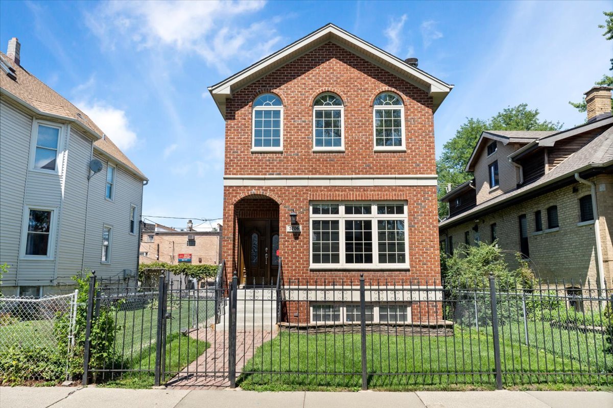 Elegant 4BR/3.5BA Home in Prime Portage Park Location - 3,500 Sq Ft  Don't miss this beautifully maintained 2-story single-family home built in 2007, offering 3,500 sq ft of refined living space. Features include cherry hardwood floors throughout, high ceilings with crown molding, dual-zone HVAC with dehumidifiers, and a skylight for abundant natural light. Spacious layout includes a separate kitchen and dining room, plus a cozy living room with gas/wood-burning fireplace. Upstairs offers three large bedrooms with custom closets and a luxurious primary suite with spa-style bath and dual vanity. The fully finished lower level features a private entrance, full bath, 4th bedroom, second fireplace, and great storage-perfect for guests or in-laws. Additional highlights: dual laundry setups (2nd floor + utility room), 200 AMP electric, overhead sewer system, sump pump, and a two-car garage with newer door. Solar panels provide major energy savings. Just a block from Portage Park's pools, dog park, and recreation, and close to shops, schools, dining, and public transit.