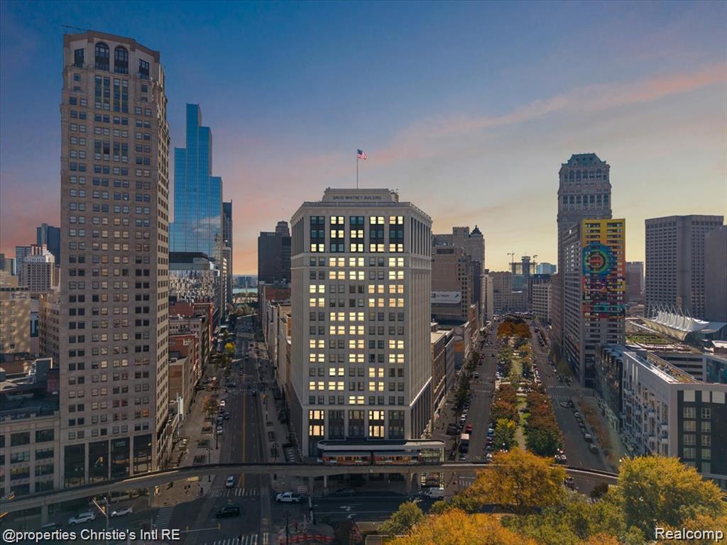 The Residences at Hotel David Whitney: an unparalleled lifestyle, where classic elegance meets contemporary, sophisticated living! This corner 2 bedroom residence at 1273 sqft features light-filled windows with North & West-facing views overlooking Washington Blvd, Park Avenue & towards Comerica Park. 79 condominium units: Choose from 1,2,&3 bedroom floorpans w/ additional potential opportunities to combine units. 2 upgrade packages available to choose from. Nestled in the heart of the Grand Circus Park historic district, this architectural masterpiece offers more than a home—it provides a true hotel experience with a distinct residential feel. Drawing inspiration from the building's stunning Neo-Renaissance style. The design incorporates rich materiality & interesting touches, reflecting the sophistication of a seasoned world traveler. Own a piece of Detroit's gilded past, meticulously re-imagined with impeccable residential style & service for today's discerning resident. Bespoke Urban Living—allowing you to create a truly urban retreat. Your exclusive Residence is a timeless sanctuary amidst the streets of Downtown Detroit. As a resident, you'll enjoy a curated selection of amenities that elevate daily life. Unwind in the Lobby Bar in the Library, featuring the tranquil ambiance of live piano music & the warmth of a roaring fireplace. Treat yourself to exquisite dining experiences at Presley’s Kitchen & Bar, offering delightful farm-to-table cuisine & an extensive beer and wine list. 24-hour access to a well-equipped fitness center. The David Whitney offers spectacular views & an unbeatable location central to the city's best. Enjoy the excitement of all of Detroit's major sports & entertainment venues just steps away. Direct access to the Detroit People Mover (Grand Circus Park station). Immediate access to the Q-Line streetcar. Own your timeless, sophisticated & perfectly suited space in this true neighborhood gem.