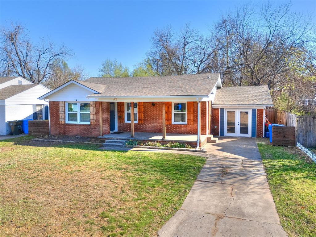 Located in the heart of Norman, this charming 1,196 sq ft home offers the perfect blend of comfort, style, and convenience—just minutes from campus in a welcoming, dog-friendly community. Whether you're looking for a place to call home, a spot for your college student, or a smart addition to your investment portfolio, this property checks all the boxes. Inside, you’ll find fresh paint and beautiful wood floors that create a warm, inviting feel throughout. The kitchen has been thoughtfully updated with sleek quartz countertops, modern open shelving, and a stainless steel dishwasher—perfect for everyday living and easy entertaining. Updated windows bring in great natural light while enhancing energy efficiency, and the classic front shutters add to the home’s curb appeal. The converted garage creates a second living space and versatile use of square footage. With its ideal location and move-in ready updates, this Norman gem is one you won’t want to miss!