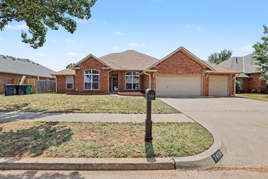 Welcome to this 1-owner home built by Merlin Compton in 1991. Enjoy peace of mind with a 2023 roof, 2019 HVAC, and 2019 water heater. Formal living and dining rooms showcase pristine, classic custom woodwork. The center kitchen features bright recessed lighting and opens to a cozy wood-adorned den. Flexible split floor plan is ideal for a mother-in-law suite or multi-generational living. The primary retreat highlights a massive "Australian" walk-in closet with built-ins. This home is packed with storage, including a large hallway linen closet and a laundry room with a utility sink and features 3 full bathrooms, each with its own tub. The 3-car garage offers an exterior door to the fully fenced yard. Located in the top-rated Putnam City School District with quick access to Hefner Parkway and the Kilpatrick Turnpike, you can also enjoy unmatched neighborhood convenience, situated less than 3 minutes to Crest Foods, Homeland, and INTEGRIS Health, and only 6 minutes to Mercy Hospital.