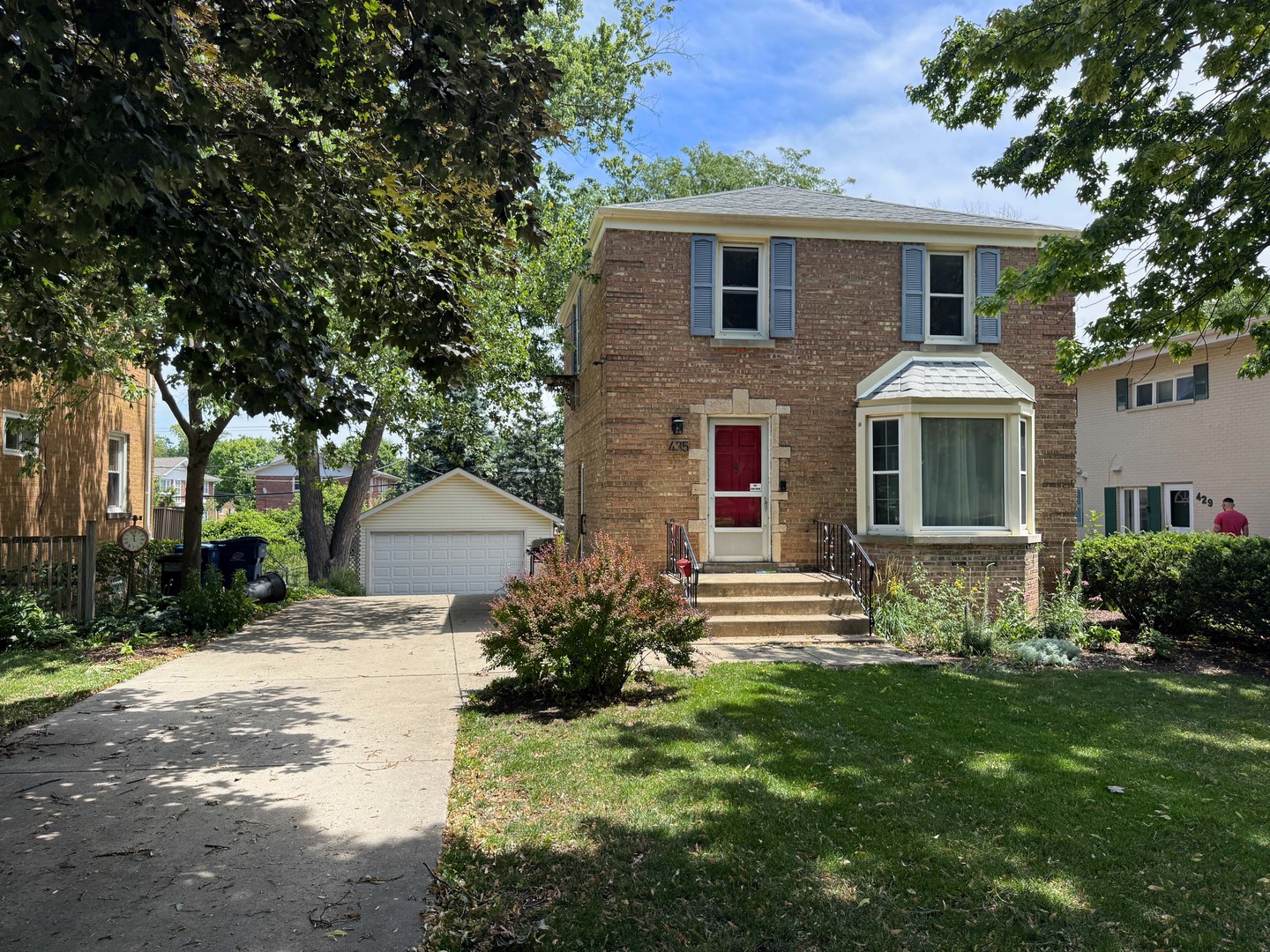 Opportunity knocks!! Perfect for car enthusiasts, Metra commuters, and families looking for walking distance to schools and parks, this home has something for everyone! Charm abounds in this well kept home with hardwood floors, arched doorways, and original molding and glass knob hardware. Kitchen has been updated with maple cabinets and stainless appliances (5 years old) and opens to separate dining room. Spacious living room has charming staircase to second floor and guest closet. Hardwood floor in bedrooms and generous closets, full unfinished basement for storage is waiting for your decorating ideas. Huge almost 4 car garage is 20 x 30 feet and was built in 2006. Large yard features mature trees, perennial gardens, and patio. Vinyl replacement windows throughout (except basement), furnace and central air 8 years old. Walk to train, schools, Jefferson Pool. Home is in good condition but being sold as an estate, AS-IS.