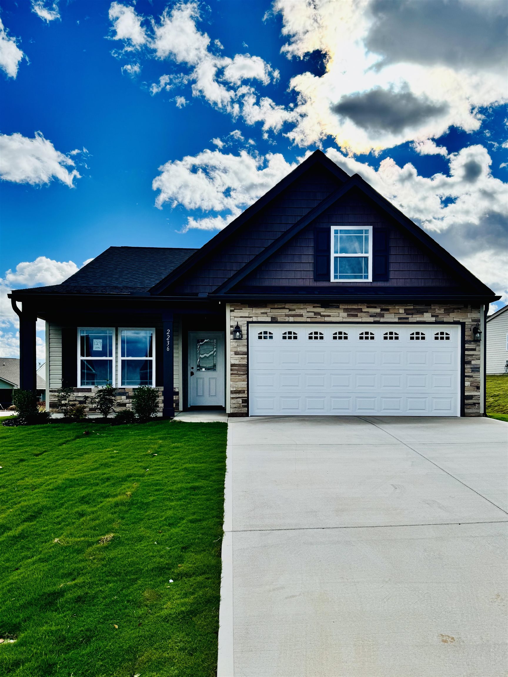 $7,500 closing costs incentive offered when using preferred lender and attorney!  Welcome to Hampshire Heights! The Bishop floor plan offers a formal entry way, open concept living area and a study. 3 bed, 2 bath. Complete with the trademark chair rail, crown molding and rope lighting.