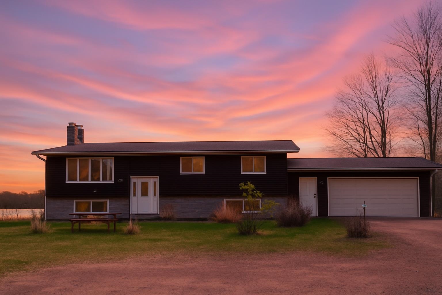 Escape to your private retreat on the scenic shores of Half Moon Lake in Bayfield County. Nestled on 1.69 acres with 160 feet of pristine, sandy, level frontage, this inviting split-level ranch home offers tranquility and modern comfort. Half Moon Lake is a 106-acre spring-fed gem known for excellent fishing, boating, kayaking, and swimming, complete with a dock for your enjoyment. Inside, you’ll find an open-concept living area with vaulted, beamed ceilings and expansive picture windows that showcase breathtaking lake views. A beautiful wood-burning fireplace adds warmth and ambiance for cozy evenings. The spacious kitchen and dining area flow seamlessly to a large deck through French doors—ideal for entertaining or simply relaxing while watching deer, loons, and hummingbirds in the park-like yard adorned with lilacs, magnolias, peonies, a willow, and crab apple trees. The main level offers a welcoming foyer entry, three bedrooms (or an optional office), and a full bath. High-speed fiber-optic internet and premium channels from Norvado ensure you stay connected while enjoying this serene setting. The walk-out lower level provides additional living space, featuring a large family room with a second wood-burning fireplace, a bedroom, a ¾ bathroom, a bonus room, and direct access to the backyard and patio. Recent updates include a new energy-efficient natural gas furnace (2021) delivering low heating costs, and a new conventional septic system (2021) eliminating frequent service needs. Utility costs are budget-friendly, with average natural gas bills of $45–$50/month, electric bills averaging $80/month, and city water around $45/month. Additional features include a two-car attached garage with power, a cement slab and floor drain, 30-year architectural shingles, and seamless gutters installed in 2012. Ideally situated in the quaint community of Iron River, this property offers convenient access to thousands of acres of public land, the Chequamegon National Forest, and the 68-mile Tri-County Corridor for snowmobiling and ATV adventures. Ashland is just 25 minutes away, and Duluth’s shopping, dining, and airport are a 45-minute drive. Don’t miss the opportunity to experience lakeside living at its finest—schedule your private showing today.