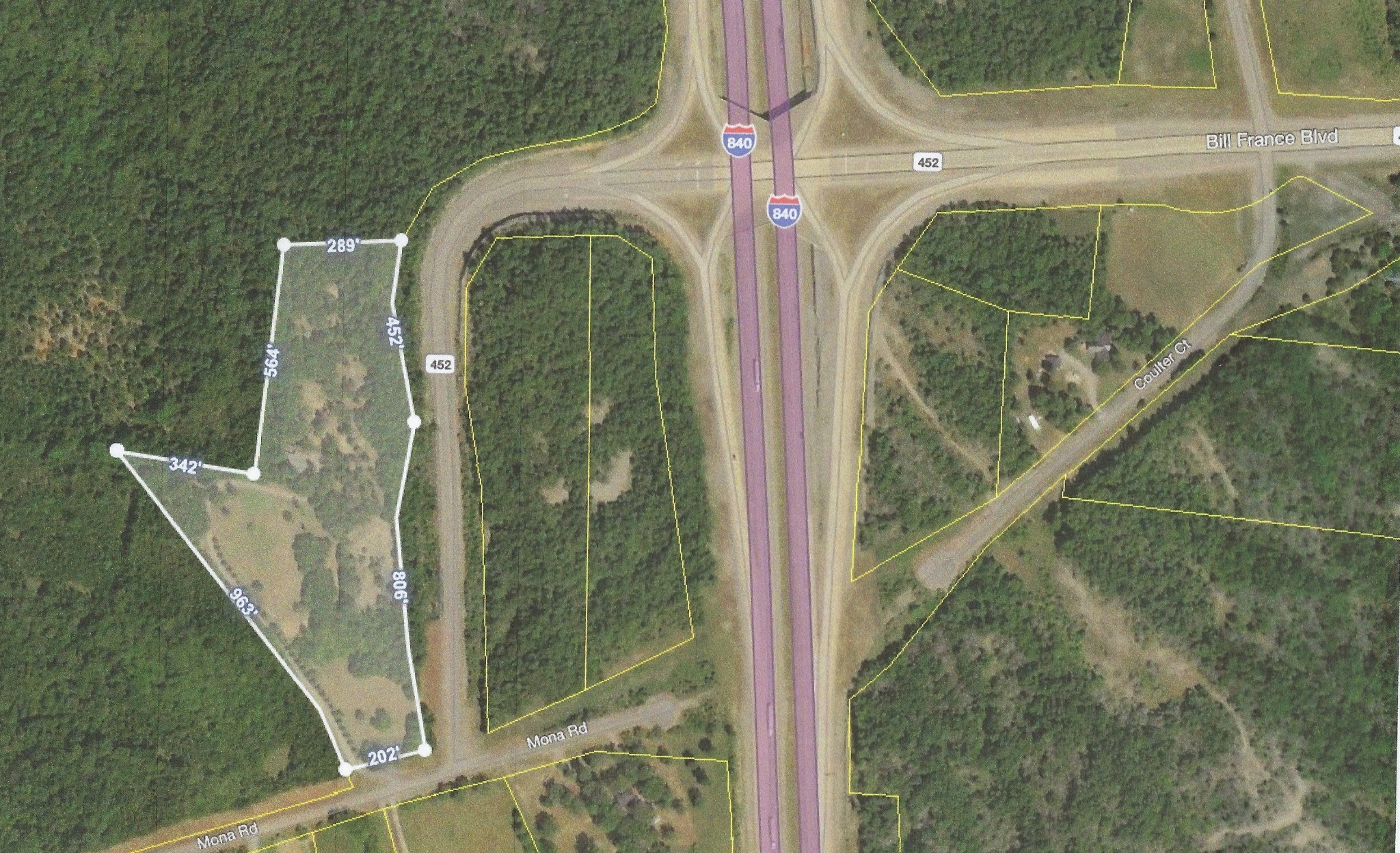 Exceptional development opportunity offering 10.9 level acres in a rapidly growing corridor near the Nashville Superspeedway and GEODIS operations. Strategically positioned just off I-840 with frontage along both TN-452 and Mona Rd., the property provides convenient access to Hwy 231 and the greater Nashville market. Currently zoned RM and improved with an existing 3 bedroom, 2 bath residence, the site offers strong commercial potential and numerous possibilities for investors, developers, or businesses seeking a highly visible, accessible location. Approximately one mile from the Fall Creek Recreation Area and boat ramp. Property is being marketed primarily for its land and development potential. Buyer and buyer's agent to independently verify zoning, utilities, road frontage, permitted uses, and all development requirements with the appropriate governmental authorities.
