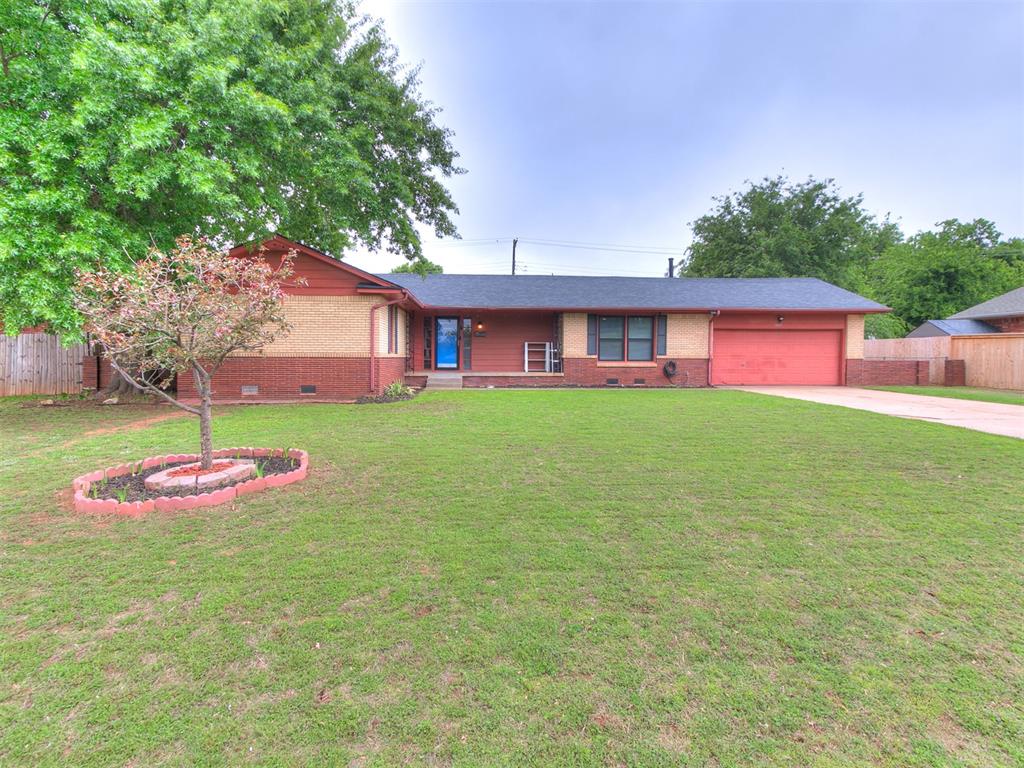 Welcome to this well-maintained 3-bedroom, 2-bathroom home offering 1,720 square feet of comfortable living space, situated on one-third of an acre size lot! The covered front porch provides a warm and welcoming entry—Step inside and you'll immediately notice the home is filled with natural light from the large windows throughout. Inside, you’ll find a large living room with beautiful hardwood floors that flows seamlessly into the dining area or flex space offering flexibility for entertaining friends and family. Recent big-ticket updates include a New Roof (2022), New Hot Water Tank (2026), HVAC system (2019), New Light Fixtures with remote controls, updated windows, New Sewer Line to the main & fresh interior paint—adding lasting value. The home also includes a water softener, reverse osmosis system and security system for added convenience and peace of mind. The kitchen has been updated with a New Gas Stove, New Sink & Faucet, New Garbage Disposal, New Cabinets, stainless steel appliances and ample cabinetry for all your storage needs! The refrigerator, washer & dryer can also remain with the home! The spacious primary bedroom features a private en-suite bathroom with a walk-in shower and walk-in closet. The enclosed patio extends the living space, offering a versatile area that can be enjoyed year-round—perfect for entertaining or relaxing on those cooler evenings. The large backyard offers plenty of room for gardening, pets, and outdoor activities, and includes a chicken coop, storm shelter, and additional storage space. Within close proximity to nearby amenities, restaurants, Tinker Air Force Base, Downtown OKC and easy highway access! This home checks all the boxes—well-maintained, updated, and move-in ready. Don't miss your opportunity to own this exceptional property—schedule your private showing today!