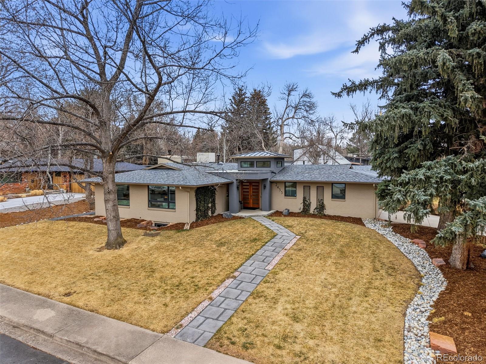 A rare opportunity in classic & quintessential Old North Boulder. Modern & quality renovated ranch home with an addition. It's sitting on well-appointed .28 acre corner lot with bonus 490 sqft detached workshop / garage / possible ADU(?) / office (?). Meticulously maintained & customized by local craftsman/artisan. Flexible open floor plan designed to suit many styles / needs including main level living. Beautiful designer kitchen, hardwood floors throughout, large picture windows with living room view to Flatirons, gas fireplace, & primary suite (w/ bonus room for expansion, extra closet, or another bedroom or office(?)).  Primary bedroom opens into serene & private backyard setting. Lower level offers large living space with (2) huge bedrooms & (4) large custom flagstone egresses + wood fireplace. The detached garage / workshop is a dream space for some & ooh the possibilities for others. RV & boat storage too! Enjoy the private backyard w/ 6ft cedar fencing & custom gates, 750+ sqft herringbone brick paver patio & walkway, low maintenance yards, & front porch is perched for a hello. It's central to all amenities including popular Columbine Elementary School & Park, Goose Creek Path, Red Rock Coffee, Mojo, Tangerine, Rayback, AOI Sushi, Santos, Ideal Market, Longs Garden, Rec Center, & so much more.