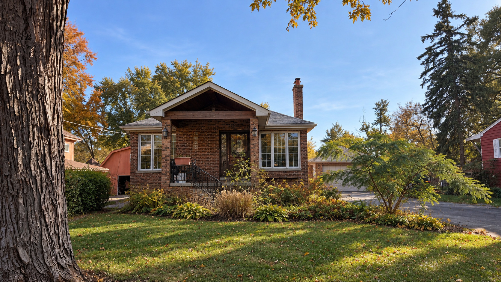 Character, space, and opportunity on nearly half an acre in Homewood! Offered at $269,000, this brick home offers a peaceful, country-like setting with room to bring your vision to life. A covered front porch and distinctive decorative front door create a welcoming entrance, while beautiful newer windows fill the home with natural light.    Inside, an open living area features hardwood floors and a fireplace with substantial wood detailing. The kitchen offers generous cabinetry, a center island, breakfast bar, and an adjoining eating area framed by a charming arched opening. A sunroom addition connects the home to the attached garage, with a few short steps leading to the main level. Out back, a spacious wood porch with built-in wraparound bench seating and an awning overlooks the expansive yard.    The basement offers two additional rooms, a full bathroom, a workshop bench, abundant storage, and unfinished space with potential for an additional living area. A newer Whirlpool washer and dryer add convenience, while built-in garage shelving provides even more storage.    The home needs repairs and updating, and the asking price reflects its condition. An opportunity for an investor, renovation-minded buyer, or someone ready to build sweat equity and make it their own. Bring your ideas and explore the possibilities this property and its approximately 0.49-acre lot have to offer!