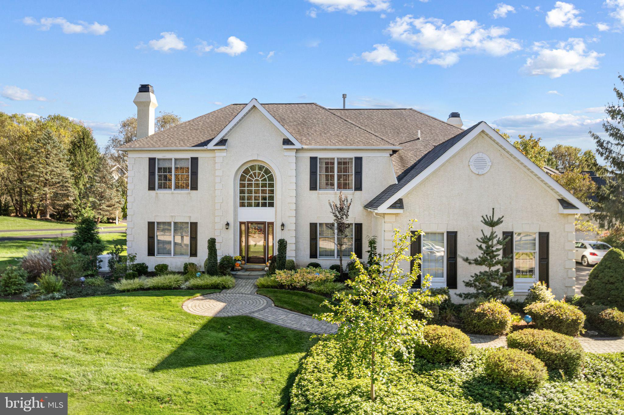 Welcome to 650 Augusta Court, a beautifully maintained home in the coveted Greens at Waynesborough community of Berwyn. Sitting on nearly 0.4 acres, this property offers an ideal blend of elegance, space, and comfort. A grand entrance with soaring ceilings, abundant natural light, and a gorgeous main staircase sets the tone, flowing seamlessly into a spacious open layout. The kitchen, updated in 2018, is a true showstopper—highlighted by a center island, high-end finishes, and ample space for gathering and entertaining. Just off the kitchen, you’ll find a cozy dinette area as well as a formal dining room, perfect for both casual meals and special occasions. The living room impresses with its soaring ceilings and features a second staircase that leads to the upstairs bedrooms. Step outside from the main level to a beautiful backyard deck overlooking a professionally designed water feature—perfect for relaxing, dining al fresco, or hosting guests. Upstairs, you’ll find four generously sized bedrooms, including a bright and cheerful pair of rooms connected by a stylish Jack and Jill bathroom with updated finishes. The bathrooms throughout the home were fully updated in 2024, offering a fresh and modern touch. Each bedroom offers unique character and thoughtful design. The luxurious primary suite serves as a private retreat, featuring a spa-like bath with a soaking tub, dual vanities, a glass-enclosed shower, heated floors, a spacious walk-in closet, and a skylight that fills the room with natural light. The fully finished basement expands your living space with a full bar, workout room, craft room with additional storage, and an additional full bathroom—ideal for entertaining, hobbies, or everyday living. The home is also equipped with motorized shades throughout and a whole house generator, offering year-round comfort and peace of mind. Additional upgrades include new carpet installed in 2024 and a roof replacement completed in 2019. A three-car garage completes the home, offering plenty of storage and convenience. This home is the perfect combination of sophistication and warmth, all set in a premier Berwyn location. Don’t miss this exceptional opportunity!