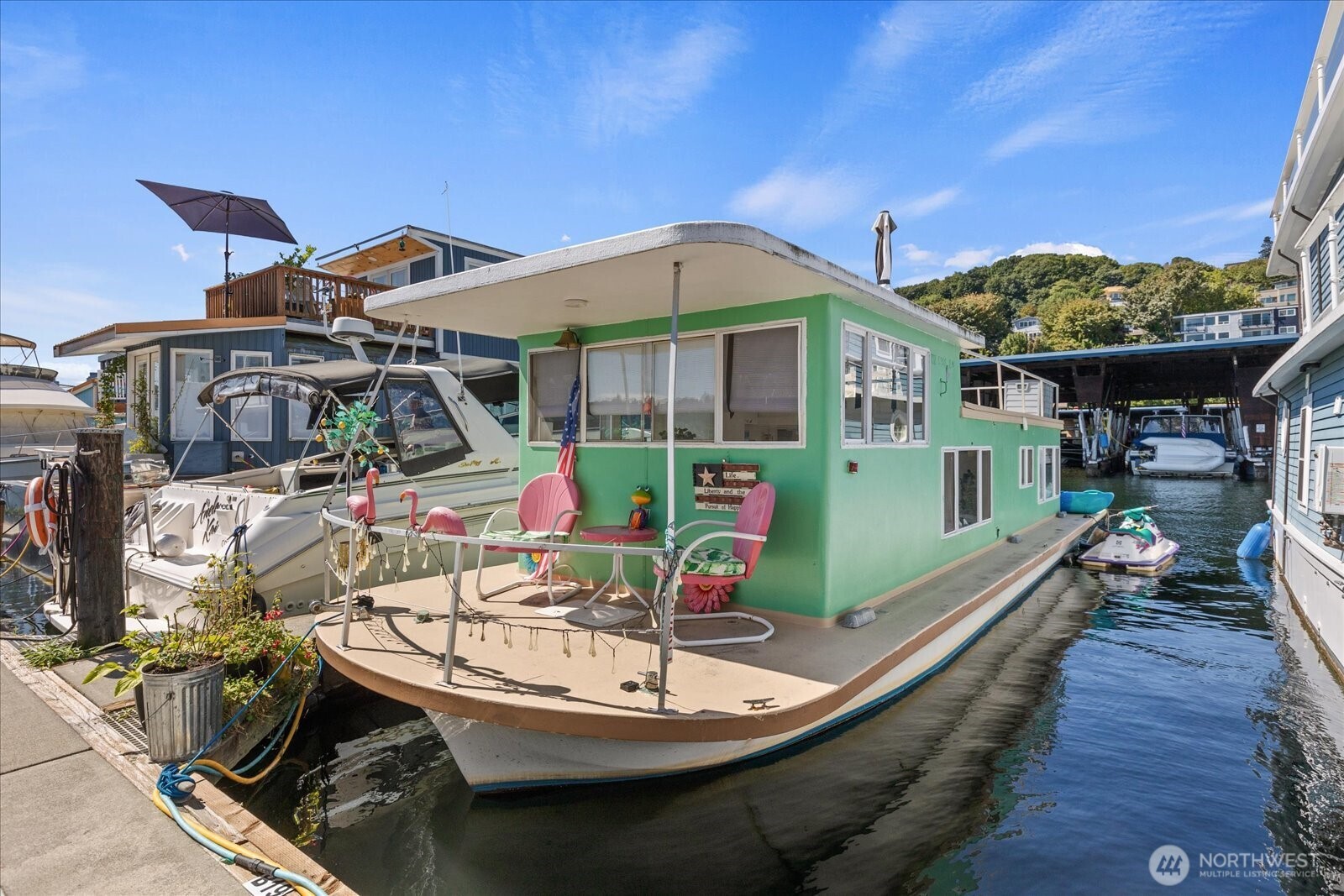 Rare Lake Union Floating Home | Fully Refit in 2023 | Unique Waterfront Lifestyle  Experience a rare opportunity to own a floating home on Seattle’s iconic Lake Union — where everyday living feels like a retreat.  This houseboat underwent a comprehensive out-of-water refit in 2023, including hull servicing and thoughtful updates, offering improved condition and added peace of mind for the next owner.  Wake up to gentle water views, enjoy the natural light reflecting off the lake, and unwind in the evening with the city skyline just minutes away. Located close to downtown Seattle, the home offers convenient access to restaurants, cafes, and major employment hubs while maintaining a sense of privacy and calm on the water.  Ideal for personal use, a weekend escape, or long-term ownership as a distinctive lifestyle asset. The moorage environment is quiet and secure, providing a unique balance between urban living and waterfront serenity.  Floating homes in this location are rarely available, making this a compelling opportunity for buyers seeking something truly special in Seattle.  Buyer to verify moorage details, use, and applicable regulations.  Private showings by appointment only. FOWR 715.