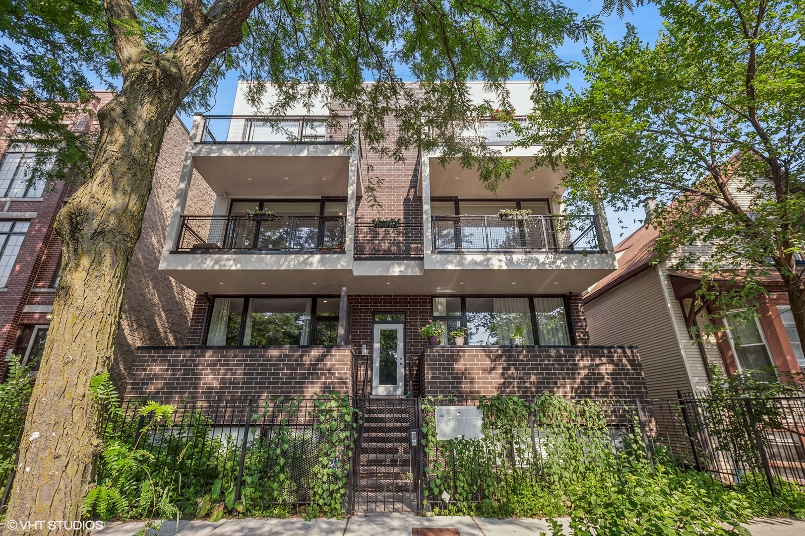 Fantastic newer (2020) construction extra wide 2 bed, 2 bath with a huge 36' private balcony in a boutique 5 unit building just off the 606 Trail! This bright and open unit features hardwood floors throughout, a split bedroom floor plan, and a chef's kitchen with shaker cabinets, quartz countertops with a waterfall edge, Bosch stainless steel appliances, and a breakfast bar. The large living/dining area flows seamlessly onto the huge private balcony -- perfect for morning coffee, grilling and entertaining! The large primary suite has a walk-in closet and en suite spa-like bathroom with a double vanity, steam shower, and heated floors. A spacious 2nd bedroom, full bathroom, professionally organized closets, in-unit laundry, and 1 car garage parking complete this spectacular unit!  Amazing location right off the 606 with easy access to the Logan Square Farmers Market and a ton of Armitage restaurants, bars and nightlife including Scofflaw, Moonlighter, Parson's, Giant, Small Cheval, Solemn Oath Brewery, Middle Brow, Gretel, and more!