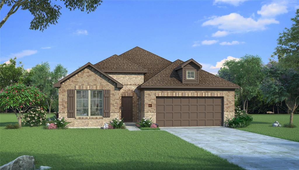 MLS# 21265776 - Built by HistoryMaker Homes - Aug 2026 completion! ~ New construction in Century Farms — traditional single-family home on an interior lot in McKinney ISD. This 2,186 sq ft plan features four primary bedrooms and three full baths, an open floorplan with kitchen island, decorative lighting and luxury vinyl plank, ceramic tile and carpet flooring. Primary baths include double vanities. Covered patio, private yard and rain gutters. Central heating and central air with ceiling fans; high-speed internet available. Two-car garage, slab foundation, composition shingle roof. Construction incomplete; estimated completion 8-31-2026. Schools: Ruth and Harold Frazier, Johnson, McKinney North.