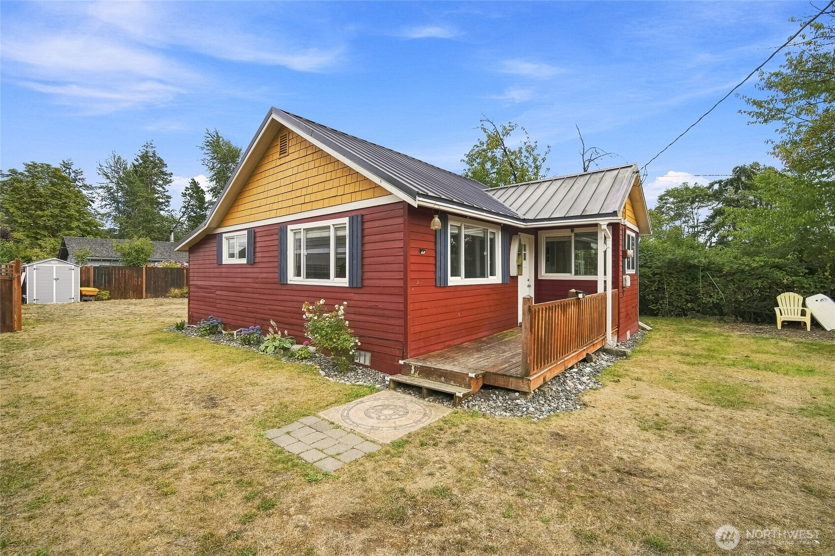 Birch Bay 1940's cozy cottage and stairless rambler is truly ideal for simple living or a smart investment. This compact 2-bed, 3/4-bath, 721 sq ft home sits on a .100-acre lot with peekaboo bay views. A few-minute walk gets you to the beach, the world-famous C Shop, restaurants, or the berm trail, perfect for walking, biking, with golf carts welcome right on the road within the Birch Bay golf cart zone. Stroll the beach for unforgettable sunsets, spend your day clamming at low tide, biking the waterfront, kayaking, or relaxing watching the tide roll in. Everyday coastal living with its own yard space and no HOA. It's a straightforward, single-level footprint, whether you're looking for a low-key full-time residence, a weekend getaway, or a rental/investment property to build equity over time in one of Whatcom County's most desirable coastal communities.