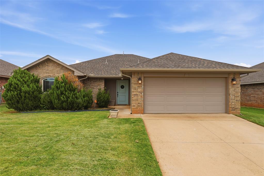 Welcome to 9101 SW 48th Terrace! Location, location, location. This 1556 square feet home is less than 1 mile from the turnpike and in OKC but Mustang School District. This split plan offers 3 bedrooms and 2 bathrooms. This home has LVP in bedrooms and living room  and tile in kitchen, dining and laundry. The neighborhood offers a playground, clubhouse, fitness center and pool. Don't miss this one!