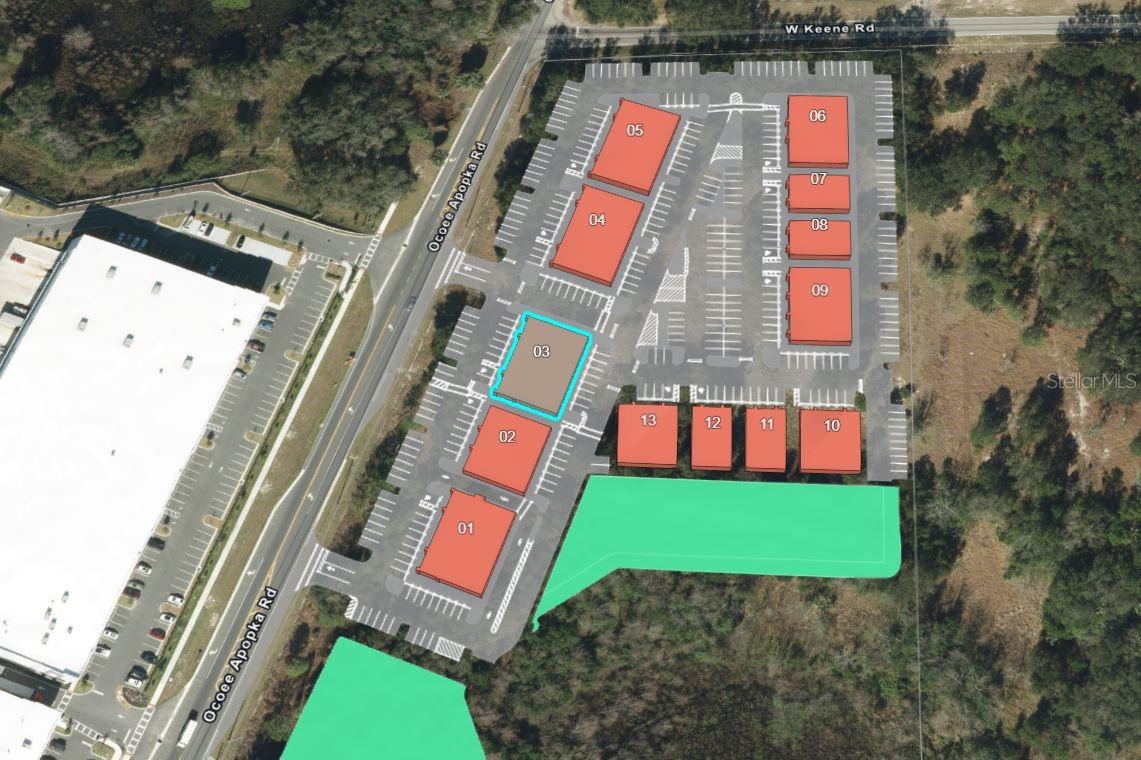 Under Construction. Building #03 is available for purchase at Lake Carter Exchange, a distinguished mixed-use development in Apopka’s East Shore at the intersection of Ocoee-Apopka Road and W Keene Road. This dark gray shell retail building features a customizable interior, shared patio space and end-unit dedicated patio space. The shell delivery provides buyers with maximum flexibility to design the interior layout, with three front entrances supporting up to three unique suites. The development is strategically located less than one mile from Advent Health’s seven-story, 120-bed hospital and opposite a new Publix Supermarket development. Situated in the vibrant East Shore trade area, which includes 5,000 planned residences and an average household income above $100k, this Class A property is perfectly positioned for businesses targeting growth in Central Florida’s second-fastest-growing city. Contact us for pricing details/incentives and to schedule a tour of this exceptional commercial opportunity.