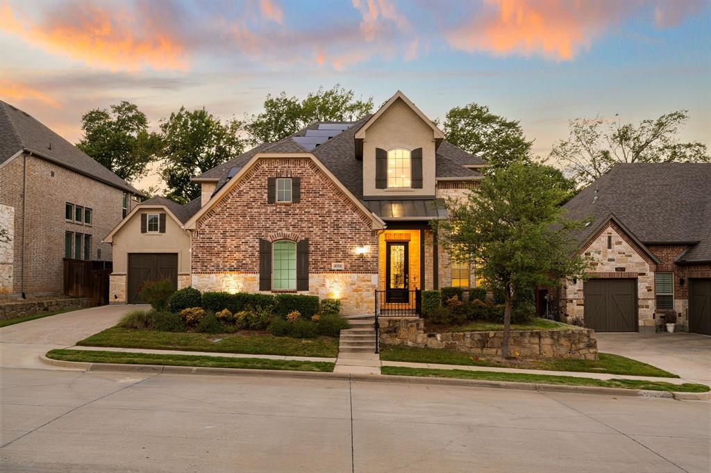 Welcome to this elegant 4-bedroom, 4.5-bath home nestled within the prestigious gated community of Creekside at Colleyville! Ideally located just blocks from shopping, dining, DFW Airport, and major highways, this exceptional residence offers convenient access to everything the Metroplex has to offer. Designed with both everyday living and entertaining in mind, the home showcases soaring ceilings, abundant natural light, and a spacious open-concept floor plan complemented by beautiful finishes throughout. The gourmet chef’s kitchen features stainless steel appliances, double ovens, and a generous granite island, flowing seamlessly into the inviting living room and creating an ideal space for gatherings. The luxurious first-floor primary suite provides a private retreat with a spa-inspired bath and two walk-in closets. A separate first-floor guest suite with an ensuite bath offers privacy and flexibility for guests or multigenerational living. Upstairs, an oversized game room and dedicated media room provide exceptional additional living space, perfect for movie nights, game days, entertaining, or relaxing friends. Thoughtfully designed with generous spaces throughout, this home beautifully blends elegance, comfort, and functionality. Adding to the home’s appeal, the solar panels are fully paid off, providing an energy-efficient feature without an outstanding solar loan or lease payment. Located in one of Colleyville’s most desirable gated communities, this exceptional home offers the perfect combination of style, space, convenience, and thoughtful amenities. Don’t miss the opportunity to make this beautiful Creekside at Colleyville residence your own!