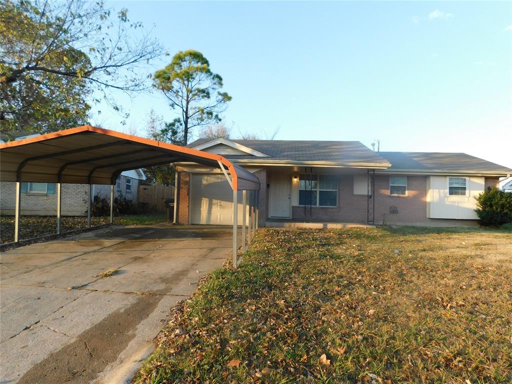 Take a look at this modest 3 bedroom/1.5 bath/Half car attached garage/2 car carport home in  the well established neighborhood of Regency Park in Moore. Although originally built in 1965, it's effective date built is 1989. The attached garage has been partially converted, leaving the appearance of a regular garage, with room for lawn equipment and trash can storage, if desired. Meanwhile a 400 sf Metal Carport provides protection for two vehicles in the driveway. Enter into a huge living room! The garage area was added to the living area with the floor professionally raised, so it appears seamless. The carpet throughout the home was installed within the last couple of years. Interior of the home was also recently painted. The primary bedroom has a window bin/seat and a private ensuite half bath. For your convenience, a storage shed is located near the back deck of the large fenced backyard. Owner is in the process of painting the back covered deck. This home is waiting for your ideas to suit your tastes and needs!! Professional photos coming soon!