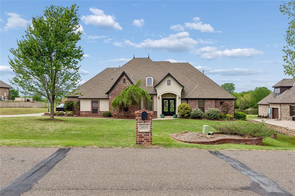 CUSTOM French Country style LUXURY Estate on the outskirts of town! Five bedrooms (one currently used as an awesome office space) & FOUR full bathrooms, huge living and GENEROUS sized bonus room upstairs! A STUNNING backyard oasis w/ POOL! This home has fresh interior and exterior paint in neutral tones and beautiful flooring THROUGHOUT! Oversized gas cooktop, built-in commercial ice maker, kitchen island, dining nook and AMPLE cabinets and countertops with a walk-in pantry make this kitchen LUXURY! All bedrooms are oversized with plenty of closet space. Primary bedroom bath offers dual sinks, closets, a walk in shower and a separate soaker tub.   Detached from this already incredible home is a fully climate controlled ( separate hvac system) 20x30 building is currently a home gym. Equipped w/ LED lighting, and premium ½-inch rubber gym flooring. This building could easily serve as a workshop, office, collector's garage, studio, guest space, or hobby room. The garage offers three full-size 10-foot overhead doors, epoxy-coated floors, commercial-style LED lighting, EV charging capability, extra-wide spacing between vehicles that comfortably accommodates full-size trucks and SUVS.This home has a RESORT style backyard complete with pool and spa, outdoor kitchen, granite countertops, built in grill, brick fireplace, mature trees, extensive stamped bullnose concrete, custom brick borders, newly updated sprinkler system and beautifully landscaped. (front and back) PERFECT for entertaining!Features worth noting-brand-new premium architectural roof (2026) featuring Owens Corning architectural shingles with a Limited Lifetime manufacturer's warranty, new Hayward pool heater, oversized laundry room has full-size utility sink, some rooms insulated interior walls for energy efficiency and sound reduction, multiple walk-in attic storage areas,and an in-ground tornado shelter!THIS HOME HAS IT ALL! BRING YOUR PICKIEST BUYERS!BUYER TO VERIFY ALL INFORMATION!