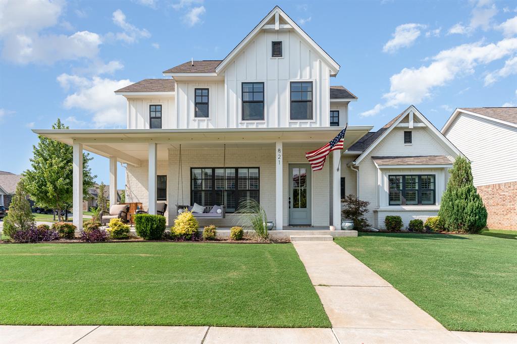 Still a SHOW STOPPER HOME - Builder Custom and Winner of the 2017 Festival of Homes awards!  A true 4 bedroom, 2.5 bath home, 3 car garage with a storm shelter. Or it can be a 3 bedroom with a complete office and a closet!  The patio has been fully enclosed for 200 additional square feet with hvac and tile so 2826 total sq ft  living space galore!  Plus there's still a patio area! You must see the Primary bathroom - a huge glass enclosure for the shower and bathtub area - an extra large closet too! Plus a Primary large bedroom! Upstairs is the large 2nd living area, 2 large bedrooms and a large full bath! The builder left no space untouched!  Lots of extra storage. Complete with a Dream kitchen, custom island, big pantry, and large separate dining room.  True wood floors and designer tile. Plantation shutters and black out shades. The front porch with a swing, is a space to play and gather, and a side porch! The YARD - the front yard is the talk of the neighborhood with a sprinkler system - come take a look! Be ready! This is your DREAM Home and neighborhood! You can walk the neighborhood and there is a Pavillion and Play area.  Your family will love this home and neighborhood for years to come!