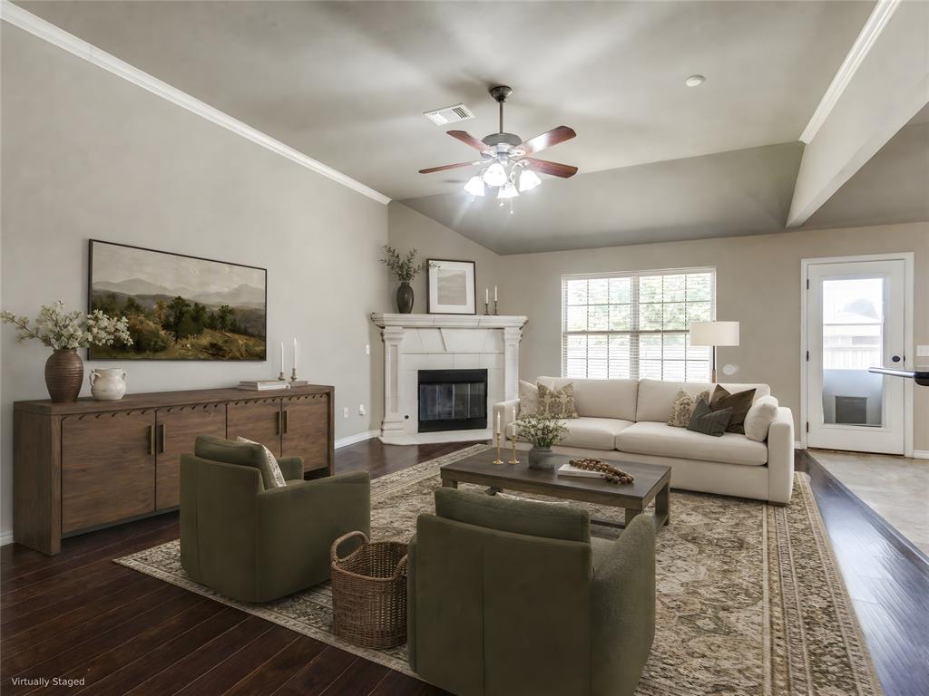 Comfort, convenience, and timeless finishes come together in this 3-bedroom, 2-bath home featuring a dedicated office and a well-designed layout. Recent updates, including fresh paint, new carpet, and new appliances, make this home move-in ready from day one. The inviting living room is anchored by a cast stone fireplace and enhanced by soaring 10-foot ceilings with crown molding, creating a warm and welcoming atmosphere.The kitchen offers granite countertops, maple cabinetry, and plenty of storage, creating a space that is both attractive and functional. The refrigerator, washer, and dryer are included, providing added value and convenience for the next owner.The primary suite includes a spacious en-suite bath with double sinks, a separate garden tub and shower, and a large walk-in closet. Enjoy the benefit of nearby parks and easy access to the Sutton Wilderness Trail system, making it simple to enjoy the outdoors while remaining close to everyday conveniences.Ideally located with quick access to Highway 77, this home offers an easy commute to Moore and Oklahoma City and is just 5 to 10 minutes from the University of Oklahoma campus. Combining thoughtful updates, quality finishes, and a prime Norman location, this property is one you won’t want to miss.