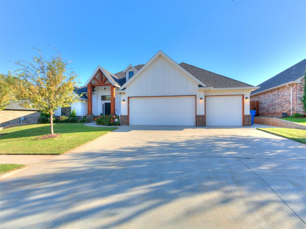 Welcome to 303 Bulverde Drive, a stunning residence in Norman that seamlessly blends modern elegance with everyday comfort. From the moment you step inside, soaring ceilings, designer light fixtures, and wood-look tile floors set a tone of sophistication. The open-concept living room, anchored by a striking fireplace and natural light pouring through oversized windows, flows effortlessly into a chef-inspired kitchen with quartz countertops, a gas cooktop, custom cabinetry, and an oversized island perfect for entertaining.
This award-winning one-level floor plan also offers a media room, private study, and formal dining, providing both functionality and style for everyday living and special occasions. The private owner’s suite serves as a true retreat, complete with spa-like finishes designed for relaxation.
Step outdoors and experience resort living at home. A year-round heated pool with spa invites endless enjoyment, while surrounding artificial turf ensures a pristine, low-maintenance environment. Whether you’re unwinding poolside, hosting summer gatherings, or enjoying a quiet evening under the stars, this backyard was designed for both relaxation and celebration.
Ideally located near Norman’s top schools, shopping, and dining with easy highway access, 303 Bulverde Drive offers the rare combination of refined interiors and a private outdoor oasis.