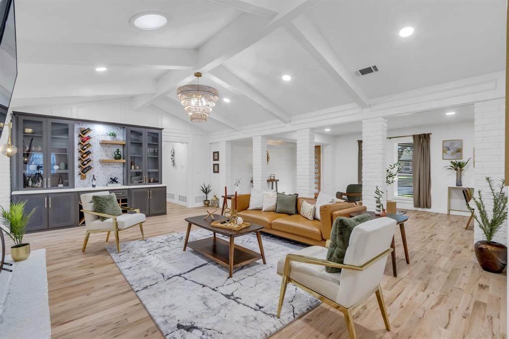 Completely Remodeled Luxury RetreatStep into timeless elegance with this fully renovated 4-bedroom, 2.5-bath home in one of Plano’s most desirable neighborhoods. Every detail has been thoughtfully reimagined with exquisite finishes throughout.The chef’s kitchen features rich wood accents and quartz countertops, while the living room is anchored by a custom bar and an inviting focal point for entertaining. Gleaming hardwood floors enhance the warm, sophisticated feel of the home.One of the secondary rooms is arranged with two twin beds and a dedicated desk, offering a versatile flex space ideal for guests, work, or study.Outside, a beautifully designed backyard with a sparkling pool creates a private oasis perfect for year-round enjoyment.As an added bonus, furniture and appliances may be included with a strong offer, making this a truly turnkey opportunity.Perfectly located near premier shopping, dining, and major highways, this move-in-ready gem blends luxury, convenience, and enduring style.