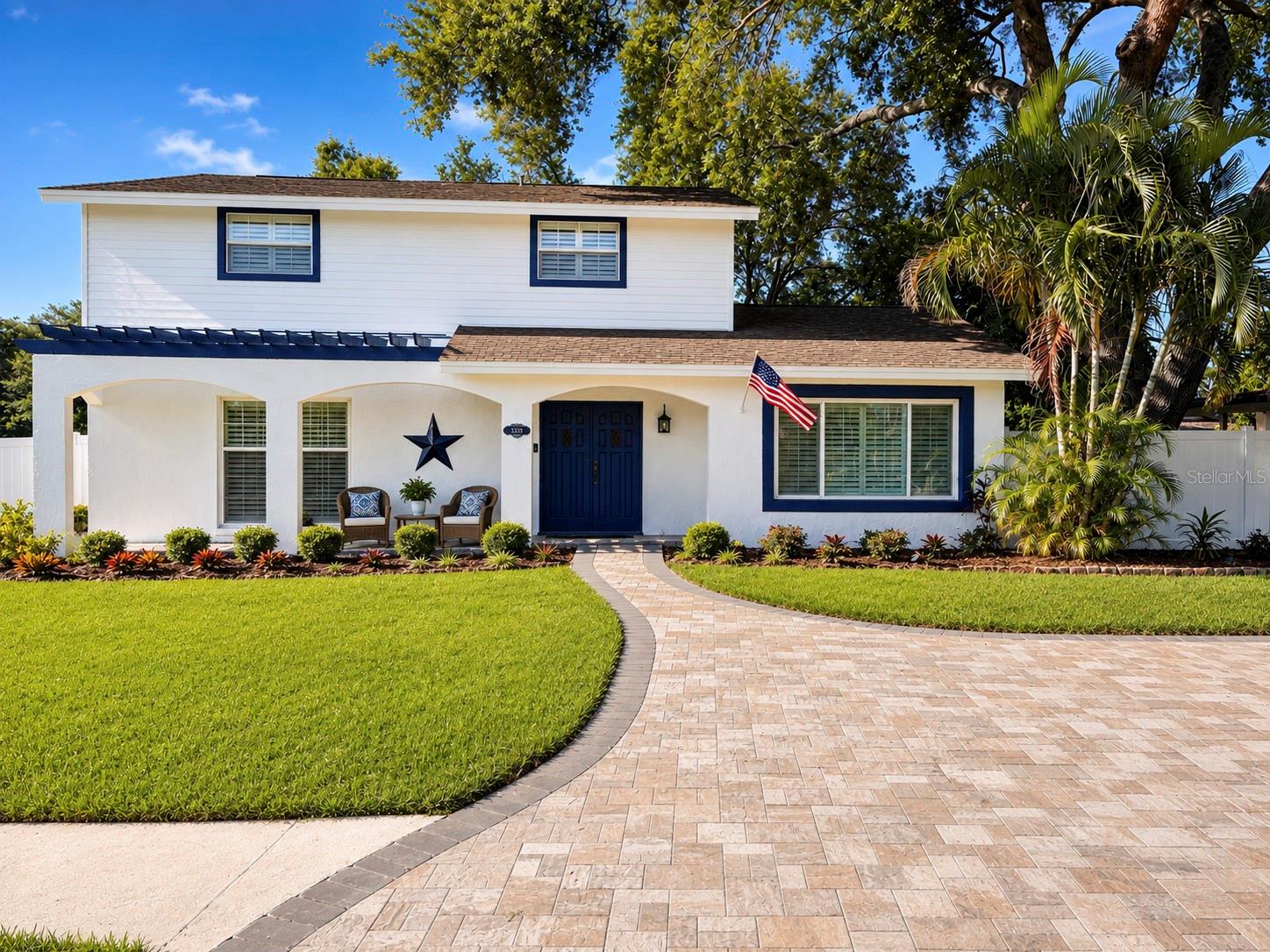 Virtually Staged. PREMIUM CORNER LOT in the heart of Central Tampa's established Egypt Lake-Leto neighborhood, this beautifully updated two-story home pairs timeless character with the big-ticket improvements today's buyers care about most — all with NO HOA, NO CDD, and a FLOOD ZONE X location that means NO lender-required flood insurance.The curb appeal sets the tone: fresh 2026 EXTERIOR PAINT, a charming FRONT PORCH PERGOLA, mature landscaping, and a PAVER DRIVEWAY. Inside, natural light pours across freshly painted interiors and PLANTATION SHUTTERS THROUGHOUT. Once a builder's model home for the neighborhood, it carries a quality and warmth you feel the moment you walk in.The 2022 RENOVATED KITCHEN is the heart of the home — crisp cabinetry, generous counter space, and a full STAINLESS APPLIANCE PACKAGE, 4 BEDROOMS including a versatile BEDROOM ON THE FIRST FLOOR ideal for guests, a home office, or multi-generational living., LOFT ON THE SECOND FLOOR and 2.5 baths.Behind the beauty, this home simply makes sense: a 2018 ROOF (architectural GAF shingle), a 2014 HEAT PUMP HVAC professionally serviced twice a year, a 2017 WATER HEATER, durable VINYL SIDING, and FULL VINYL PERIMETER FENCING.Step outside to what truly sets this property apart — a HUGE PRIVATE BACKYARD, the rare gift of a corner lot. Room for a pool, a garden, play space, or simply room to breathe, all wrapped in privacy fencing.The LOCATION is a commuter's dream: just 5 MINUTES to the VETERANS EXPRESSWAY, 6 MINUTES to I-275, 13 MINUTES to TAMPA INTERNATIONAL AIRPORT, and 15 MINUTES to DOWNTOWN TAMPA — with the WESTSHORE BUSINESS DISTRICT and MIDTOWN TAMPA's shopping and dining minutes away. Top hospitals, Gulf beaches, golf, and parks are all within easy reach.Fully updated, on a true corner lot, with NO HOA and outside the flood zone — homes like this don't last in this market. Come see why this one feels like home.
