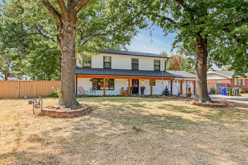 Rare opportunity to own a spacious 5-bedroom, 3 full-bath, 2 half-bath home on nearly a full acre in the heart of Norman! Tucked into a quiet neighborhood with no neighbors directly in front or behind, this property offers a peaceful country feel while remaining close to campus, shopping, dining, and everyday conveniences. With a flexible layout and excellent separation of space, the home is ideal for multigenerational living and offers a great setup for a mother-in-law suite or private guest area. The open-concept design features two generous living areas, providing plenty of room for both entertaining and everyday life. The incredible sunroom is a standout space, overlooking the expansive backyard and beautiful mature trees. Outside, the nearly one-acre lot provides room for gardening, pets, outdoor gatherings, or simply enjoying the privacy and elbow room that are hard to find in central Norman. Mature shade trees add to the peaceful setting while helping keep the home comfortable year-round. Recent improvements include two fully remodeled bathrooms in 2025 and fresh exterior paint completed in June 2026. With its spacious floor plan, versatile living options, huge backyard, mature trees, and NO HOA, this is a rare opportunity to enjoy space and privacy right in the middle of Norman!