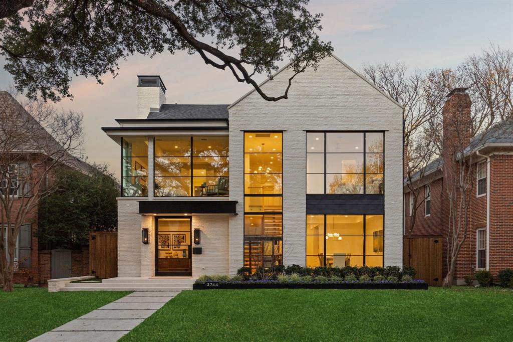 Stunning new construction in Highland Park Indepependant School District zoned to University Park elementary school. Prime location on a beautiful tree lined street walkable to schools and parks. This sophisticated modern design with a corner unit sliding patio door that brings in loads of natural light and combined with the motorized screens brings the outdoors in. The sleek stone exterior is enhanced by a 2-story window unit showing off the free-standing hand forged steel staircase. If you're looking for the ultimate flex space for guests you found it, this home has a 2-story guest suite with an office space on the first floor and a loft with built in cabinets and a full bath on the second floor that would act as the 6th bedroom if needed. The first floor has wide open spaces to include a nicely appointed wet bar with fridge drawers, ice maker and refrigeration that is flanked by the dining room, family room and connects seamlessly to the kitchen for entertaining ease. Waterfall island top and floating powder bath stone are like jewelry for the home. The primary suite has floor to ceiling corner windows that make the house shine. All of the secondary bedrooms have full baths and generous closets. Several rooms on the 2nd or 3rd floor can be used as game or workout spaces. Full encapsulated foam insulation and high efficiency water heaters and furnaces help this house be low maintenance. A must see in person!