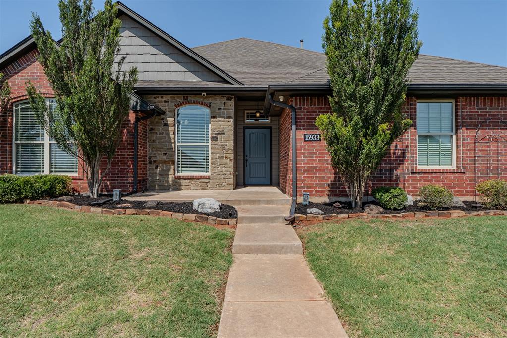 Beautiful one of a kind home that is just like new! This was owner's second home so it was very gently lived in. The best move in ready situation located on a spacious corner lot. Almost new high grade plush carpet throughout.  The spacious high ceiling entry opens with the study (optional could be 4th bedroom) to the left.  The study has wood look tile floors with double inlaid glass doors.  Perfect for a home office or playroom.  Next, enter the large open concept living space with stylish fireplace and tall ceilings. It connects to the kitchen featuring beautiful granite counter tops and travertine back splash. Spacious kitchen has plenty of work space and is fully appointed with island bar seating, gas cooktop, farm sink, pantry and updated dishwasher. Off of the kitchen is the lovely dining area with bay windows.   Primary bedroom has full privacy on one side of the house with a spa style bath.  The large primary closet conveniently connects to the laundry area. Practical and thoughtful design and floor plan throughout.  The two other spacious bedrooms are located on the opposite side of the house and share a spacious hall bathroom.  Enjoy morning coffee on the covered patio or have a cookout while kids play in the spacious yard surrounded by a new wood fence.  The home has a full alarm and video security system. Located in the wonderful Deer Creek School system with easy access to shopping and restaurants.