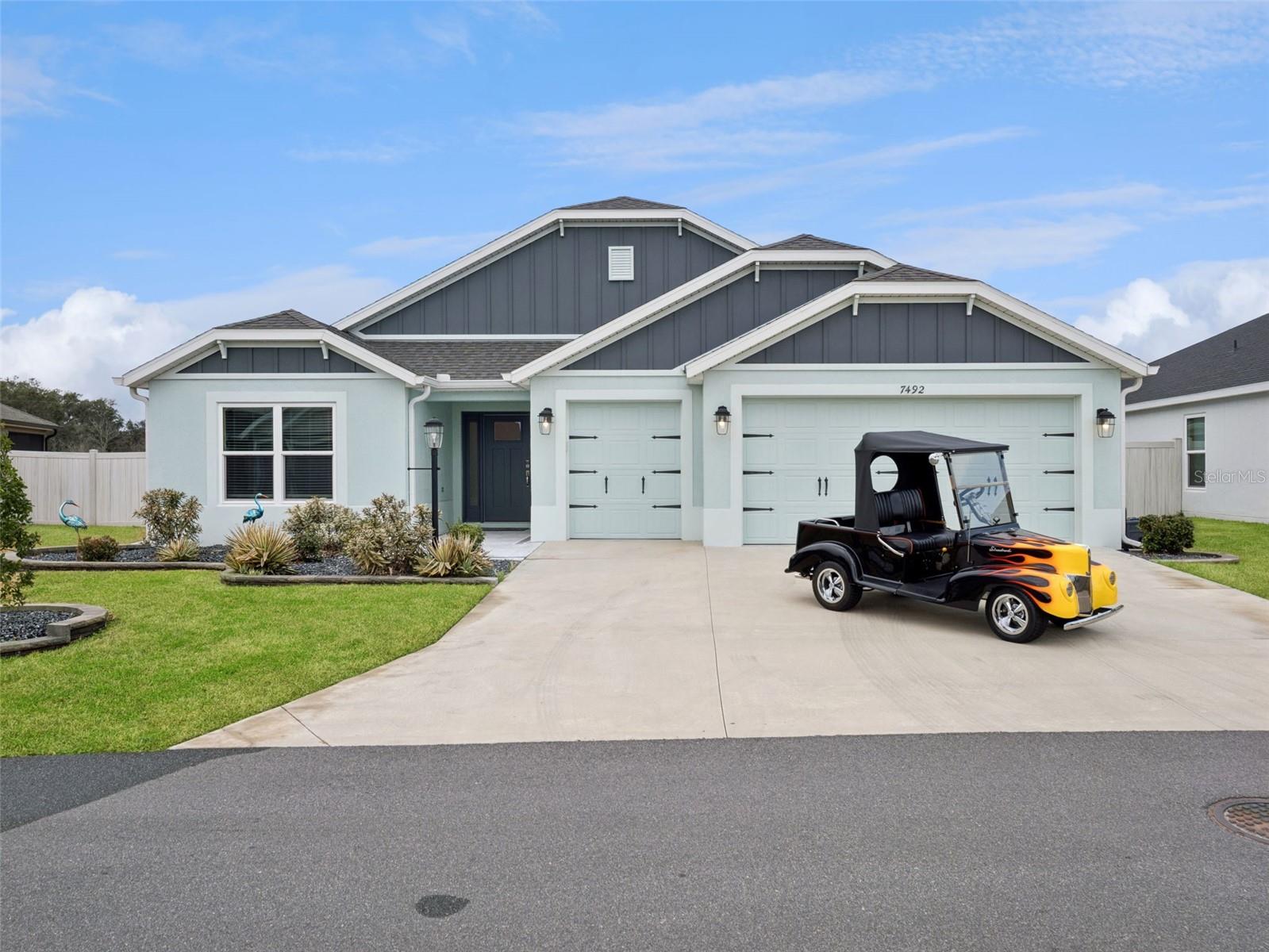 Live just steps from the lifestyle that makes The Villages one of Florida’s most sought-after communities.Situated only 0.3 miles from Dabney Recreation Center, under 3 miles to Franklin Recreation Center, and approximately 5 miles to Sawgrass Grove, this location places you at the center of daily activity and entertainment.Enjoy convenient access to championship and executive golf courses, resort-style pools, tennis courts, pickleball, bocce ball, shuffleboard, cornhole, fitness centers, walking trails, and an unmatched calendar of clubs and social events.Sawgrass Grove offers dining, live music, and nightly entertainment, creating a vibrant atmosphere just minutes from your front door. The proximity to these premier amenities is a significant factor in the value and demand for homes in this area.Overlooking a peaceful pond with no rear neighbors, this 2023-built residence offers modern comfort, privacy, and serene water views. The open-concept design flows seamlessly to an extended lanai, creating the ideal setting for relaxing mornings or sunset evenings.Offered fully furnished, the home is move-in ready and allows immediate enjoyment of The Villages lifestyle. The split-bedroom layout provides privacy for guests, while contemporary finishes and energy-efficient construction deliver modern ease of living.Currently utilized as a short-term rental, the property also offers flexibility for seasonal use or investment potential, subject to community guidelines.Experience a location where lifestyle, convenience, and community come together.Video contains AI and virtual staging for illustrative purposes only.