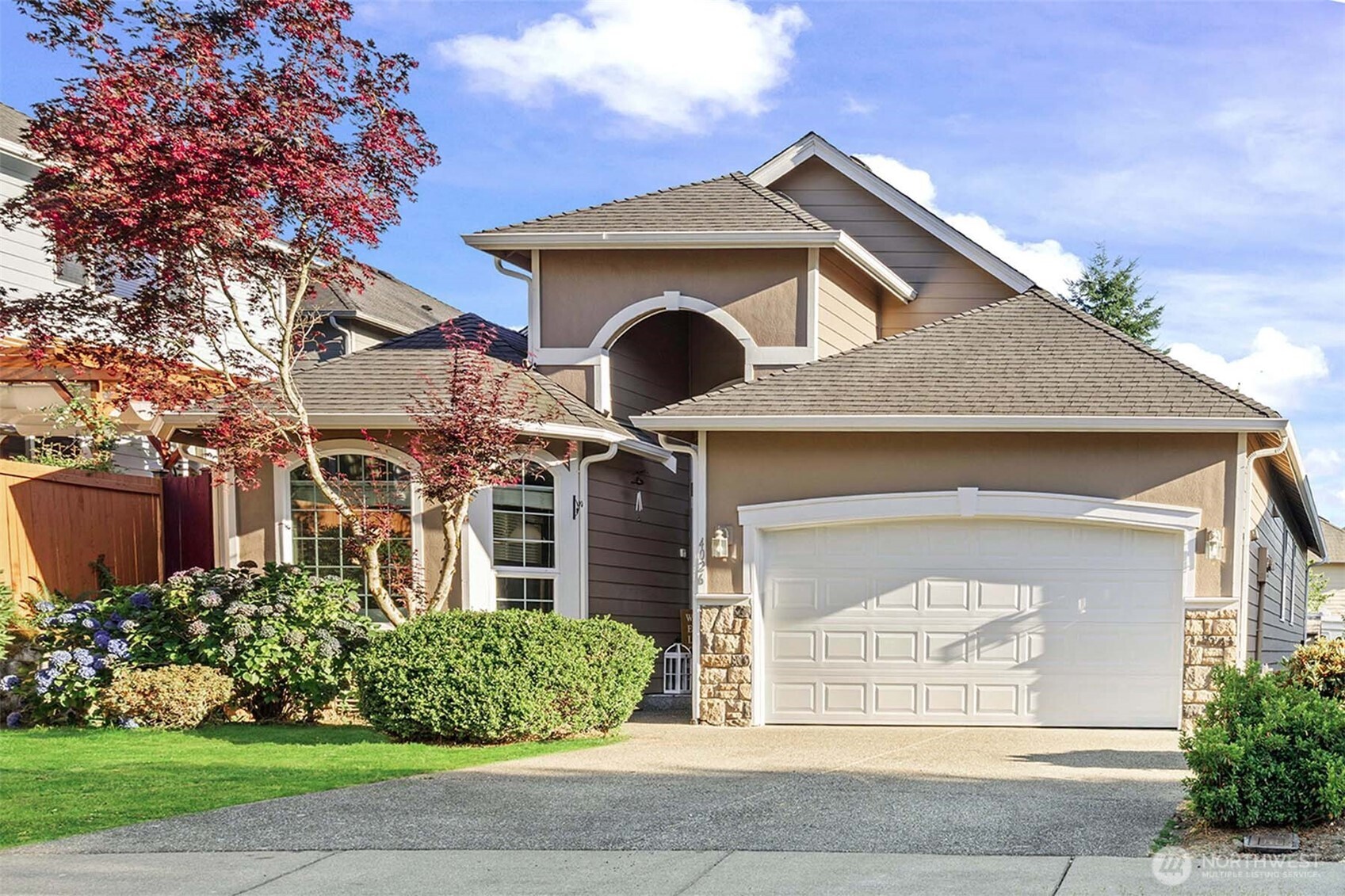 Rare and sought-after one-story living, this bright and beautifully updated home sits on a sunny, flat lot in a quiet Cul-De-Sac neighborhood. Spacious formal living with bay windows flows into a formal dining room and an open kitchen/family room with vaulted 11-ft ceilings and skylights. The chef’s kitchen boasts a new refrigerator, newer gas range, updated countertops and lighting. Generously sized rooms throughout, including a grand primary suite with luxurious 5-piece bath and walk-in closet. Recent updates: LVP flooring, new garage door, new washer, and upgraded fencing. Ready to move in! Award-winning schools and a prime location close to amenities complete this exceptional offering—everything you need in one perfect home.