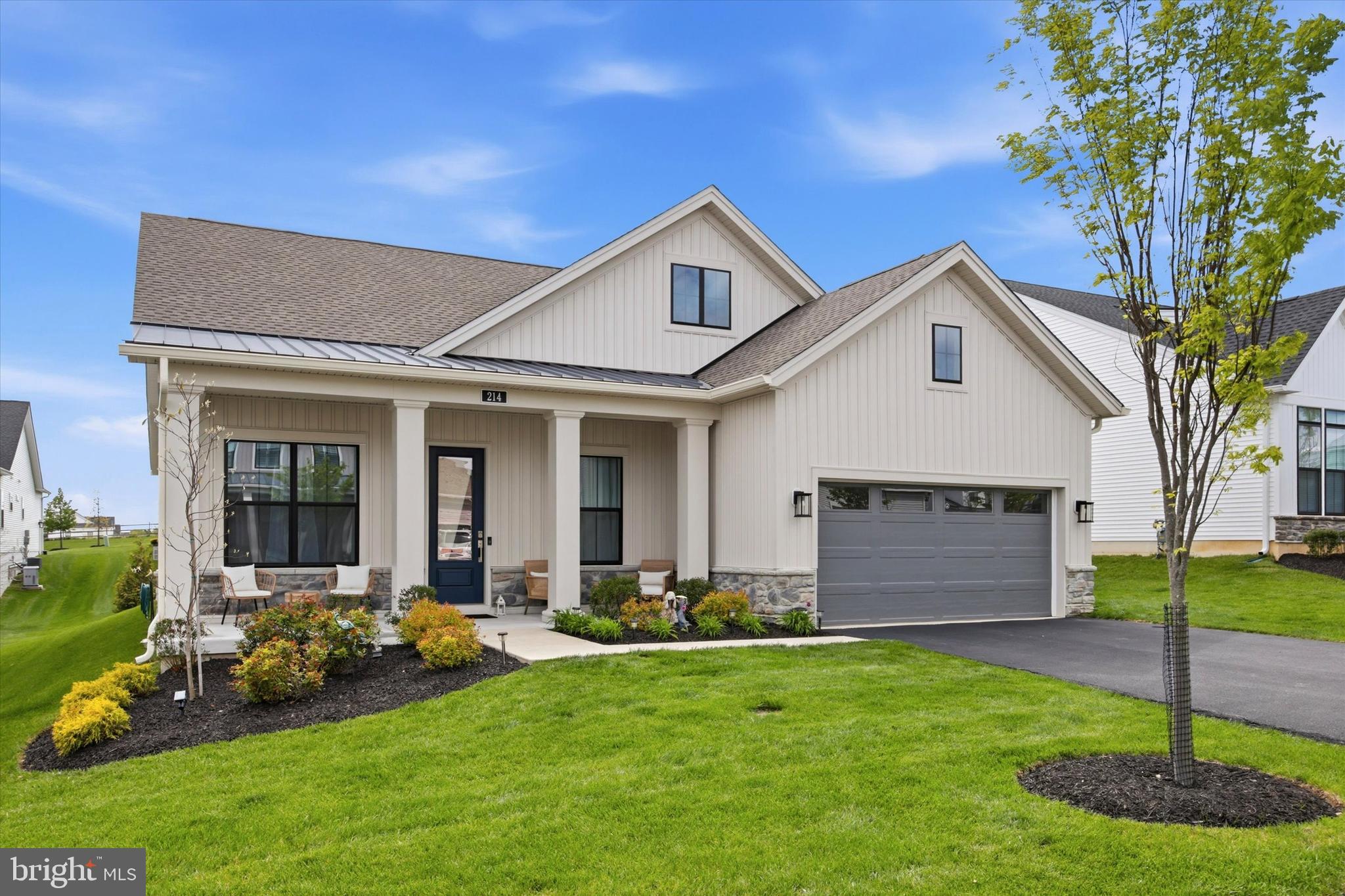 Welcome home to the Preserve at Marsh Creek, a 55+ community.  This Toll Brothers Regency Collection is elegant and beautifully maintained.  This stunning 2 bed + den, 2 bath Ranch home offers 2,207 sq. ft. of luxurious living space, seamlessly blending comfort and elegance. Step into luxury in this spectacular open-concept home, where a phenomenal chef’s kitchen takes center stage - perfect for entertaining and everyday living. The living room fireplace adds warmth and  charm, creating the ideal balance of sophistication and comfort. The adjacent sunroom and deck access provide lounging or dining al fresco. The double wide sliding glass door allows tons of natural light to flood the space, but also has an exterior tint for added privacy during the day. The gourmet kitchen is a chef's dream, equipped with high-end appliances and complemented by a generous island with counter seating and pantry for all your culinary needs. Retreat to the primary suite, boasting a lavish walk-in closet and a spa-like bathroom with oversized dual sink vanity and walk-in shower. There's also 1 additional bedroom, a spacious 9x16 den that could be used as office space or easily converted to a comfortable 3rd bedroom with the addition of French doors, 2nd full bath, and laundry room. Additional features include luxury wide-plank wood floors, recessed lighting, 2-car garage and driveway parking, unfinished attic for plentiful storage, and whole-home 18KW generator. Experience the perfect blend of luxury and comfort this home and community offers! With lawn maintenance and snow removal included in the association fee, you can spend more time enjoying the exclusive lifestyle this community offers. The impressive amenities, steps from your front door, include a clubhouse, fitness center, outdoor pool, and courts for pickleball and tennis, ensuring endless opportunities for recreation and relaxation.  Schedule a showing today!