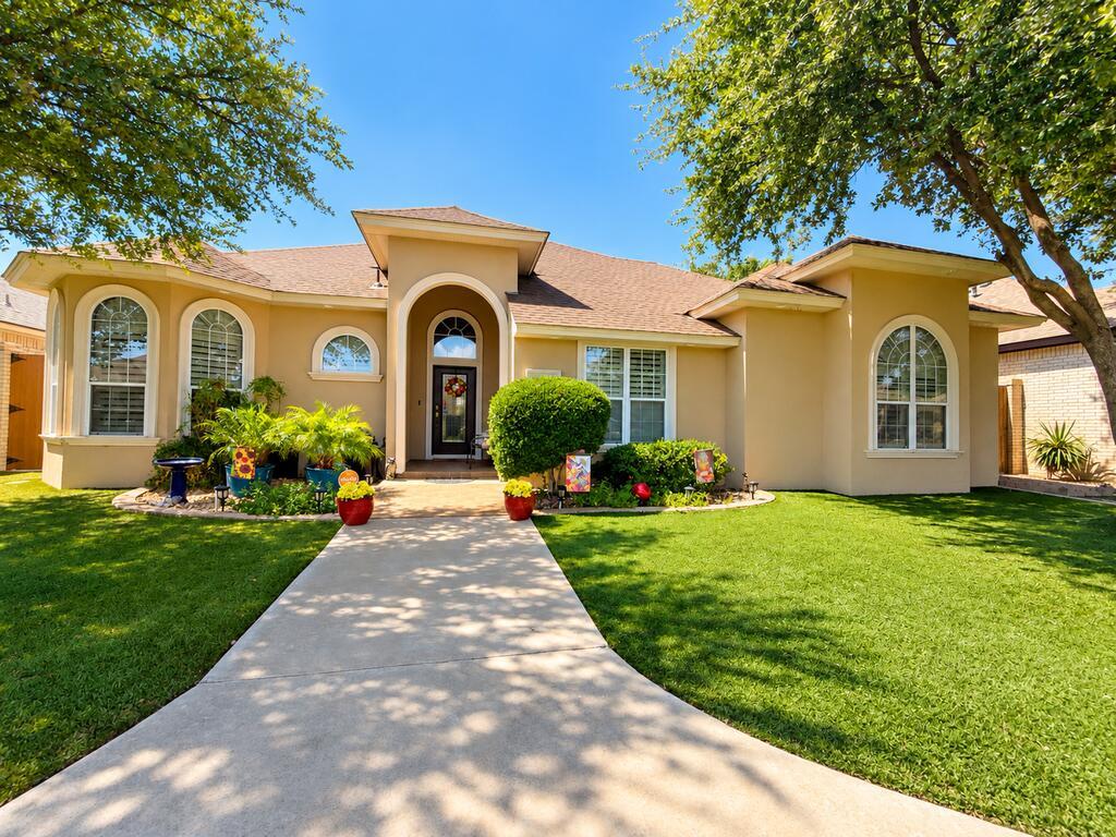 Beautiful 3-bath 2-bath offering an impressive combination of space, comfort and amenities. Interior features include a spacious kitchen with granite countertops, abundant cabinetry, a large center island, distinctive ceiling details, and built-in speaker system throughout the home. The primary suite includes a spacious walk-in closet and a bathroom with a tub for added relaxation. The backyard is highlighted by a sparkling in0ground swimming pool, providing a wonderful space for outdoor entertaining and enjoying the West Texas sunshine.