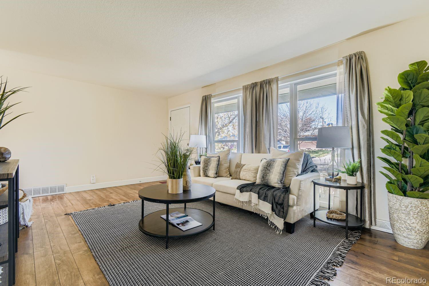 Beautifully Maintained 4-Bedroom Home with Paid-Off Solar & Full Basement! Welcome home to this spacious 4-bedroom, 2-bath property ideally located near shopping, schools, restaurants and easy access to I-25. Enjoy peace of mind with a 25-year foundation warranty and a radon mitigation system already in place. The home features a large, fully fenced yard perfect for outdoor living and paid-off solar panels plus a high-efficiency heat pump system to help keep monthly utility costs low. The full basement provides additional living space, perfect for a family room, home office, or gym, and includes a full bathroom, bedroom and a dedicated utility room with washer and dryer included. With a full-price offer, this home also comes with a 1-year home warranty for added confidence in your purchase. 
Don’t miss the opportunity to own a well-cared-for home with valuable upgrades and room to grow — schedule your showing today!