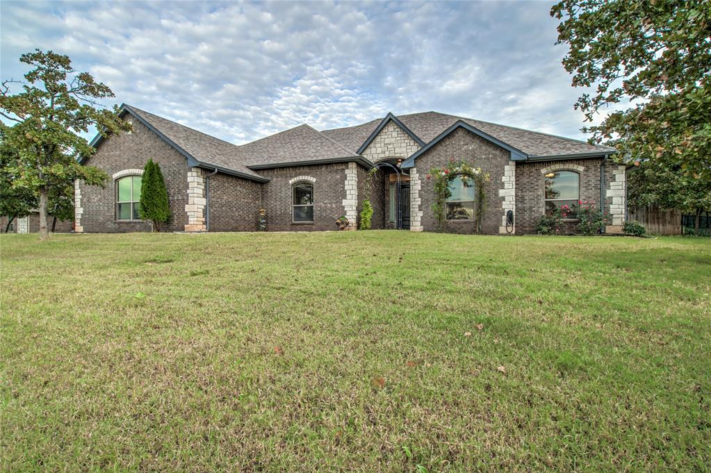 This is a true 6 bedroom, 3 bath home tucked away on a 0.925 acre lot in the beautiful Arbor Meadows addition. Open kitchen to Living , kitchen with granite counter tops, pantry, and dining area. Large Living Room with beautiful Fireplace. Some rooms with fresh paint and one year old carpet. Secondary bedrooms are good sized, and could be used as a Bonus Room and/or office. A very large Primary suite with an impressive primary bathroom and walk-in closet. There is also a storm shelter in the garage.  New roof scheduled to be installed October 2025. Seller offering to pay $2,000 towards Buyer's closing costs with acceptable offer. Lots of updates, a must see!