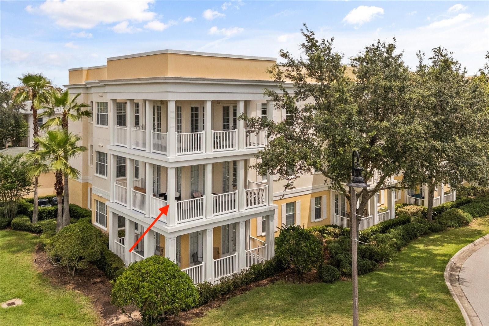 Welcome to this beautifully UPDATED CORNER UNIT condo in the serene and highly sought-after neighborhood of The Terraces at Reunion Resort. This residence offers the perfect blend of style, comfort, and functionality. Step inside to discover a spacious, light-filled interior with a contemporary design. The gourmet kitchen boasts stainless steel appliances, granite countertops, and hardwood cabinets. and a breakfast nook for added convenience. The expansive living area provides a welcoming space with an abundance of natural light, plush seating, a large flat-screen TV, and direct access to the impressive wrap-around balcony only available with CORNER UNITS, where you may enjoy your mornings with coffee or unwind in the evening sun. The primary suite offers a king-sized bedroom set, a spacious walk-in closet and a second closet that can be locked for owner use. The ensuite bathroom features dual vanities and a walk-in shower. The two additional guest bedrooms include a comfortable queen bedroom and a Lego themed bunk room. As an added bonus the unit includes a detached 1 car garage, a highly coveted feature in Reunion. The HVAC is BRAND new September 2025.  Residents of The Terraces enjoy access to the largest lap pool on the property and it is just a short walk away ideal for swimming, sunbathing, or relaxing by the water.  Whether you're looking for a primary residence, vacation home, or investment property, this move-in-ready condo checks all the boxes!  Reunion Resort is a one of a kind 2300 acre Resort and Golf community that has many amenities including a water park complete with water slides, lazy river, zero entry pools & food and beverage service, 3 award-winning golf courses designed by the legends of golf (Palmer, Watson & Nicklaus), 11 pools throughout the community, putt putt golf, world class tennis courts, pickleball courts, playgrounds, golf cart & bike rentals and several on-site restaurants to include fine dining. Reunion Resort is located just 6 miles to Disney and the parks, and a short drive to the Orlando International Airport. **REUNION RESORT MEMBERSHIP AVAILABLE*** and is transferrable to the next owner.