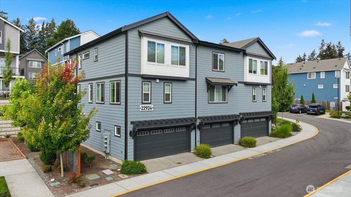 Welcome to this beautifully appointed townhouse in the sought-after community of Edmonds! Offering approximately 1,717 square feet of thoughtfully designed living space, this home features 3 bedrooms and 3.25 bathrooms. The open floor plan blends modern style, comfort, and functionality. The light-filled main level seamlessly connects the living, dining, and kitchen areas, creating an inviting space for everyday living and entertaining. The well-appointed kitchen features abundant cabinetry, quality finishes, and a spacious center island. Enjoy year-round comfort with energy-efficient mini-split heating and air conditioning throughout the home. Step outside to a covered patio with a built-in heater, perfect for relaxing or entertaining in every season. Additional highlights include an attached two-car garage and low-maintenance living, with HOA-covered landscaping and common-area maintenance. Conveniently located near Mountlake Terrace Station, offering convenient access to Link Light Rail, I-5, shopping, dining, parks, and major commuter routes. This home offers the perfect combination of modern comfort, style, and convenience.   (All furniture is available for sale separately. The prices are negotiable.)