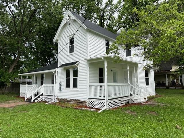 This 4-bedroom, 2-bath home features fresh exterior paint, new electrical service, vinyl windows, new gutters, and new shingles. Foundation has been tuckpointed. Inside offers new trim and carpentry, updated light fixtures, and new flooring throughout. Corner lot with mature trees, partial wood privacy fencing, and a covered porch on 2 sides.