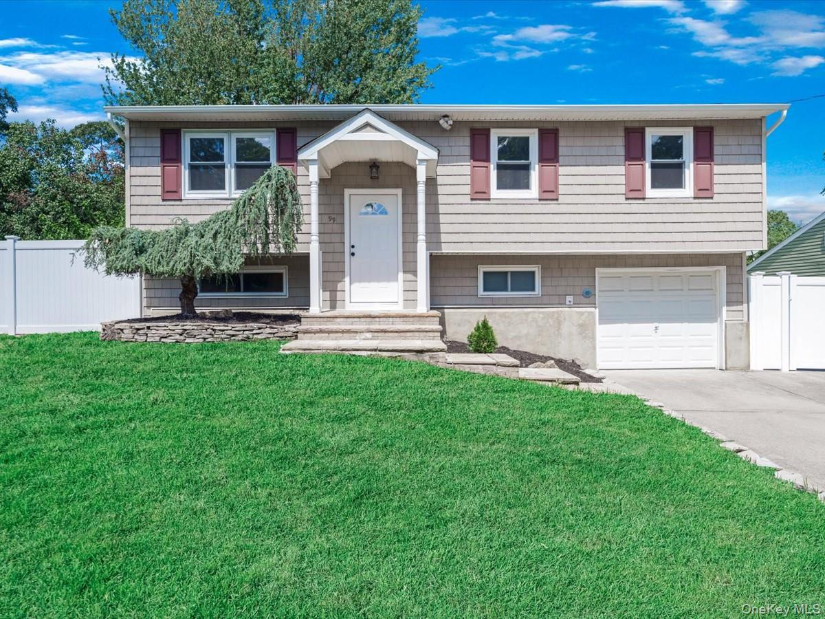 Located in the heart of Selden, this beautifully renovated 4-bedroom, 2-bath home blends modern sophistication with everyday comfort. Nestled within the Middle Country School District, this property has been beautifully updated from top to bottom. Step inside to discover a bright and inviting open layout, anchored by a stunning gourmet kitchen featuring white shaker cabinetry, quartz countertops, stainless steel appliances, The dining room has sliders leading to your private rear deck—perfect for morning coffee, casual dining, or entertaining guests. This house includes a Brand New roof, New windows, New Vinyl siding, Luxury vinyl plank flooring, recessed lighting, and a neutral color palette run throughout,offering a seamless and contemporary design. Both bathrooms have been stylishly updated with custom tilework, frameless shower doors, and modern finishes as well as a dedicated laundry area.The home also features all-new plumbing and electrical systems, PVC fencing for your added convenience. Situated in a well-established neighborhood, this home not only offers high-end updates but also access to an unbeatable lifestyle. Enjoy walkable access to the local shops, restaurants, and more—making it the perfect combination of tranquility and convenience. Do not miss this opportunity.